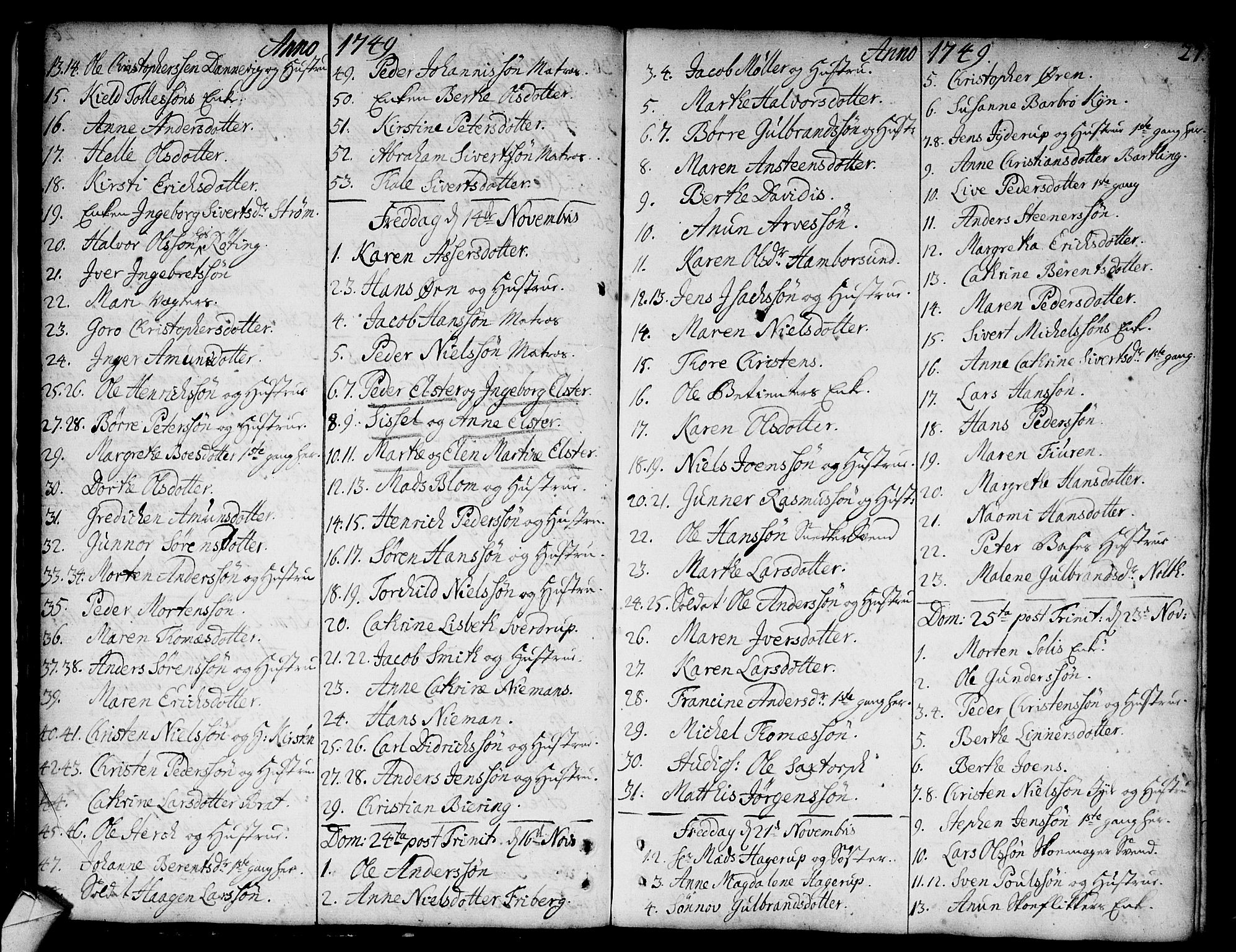 Strømsø kirkebøker, AV/SAKO-A-246/F/Fa/L0008: Parish register (official) no. I 8, 1748-1774, p. 27