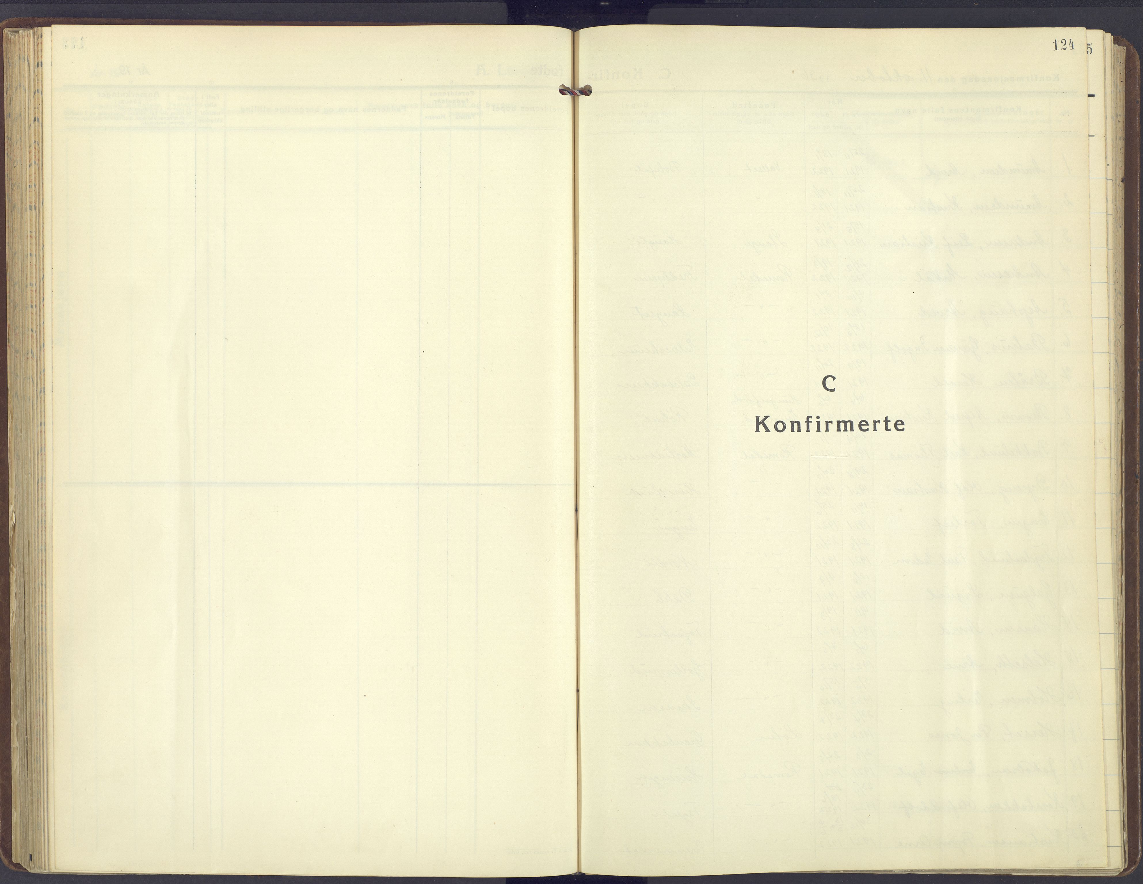Romedal prestekontor, SAH/PREST-004/K/L0014: Parish register (official) no. 14, 1936-1949, p. 124