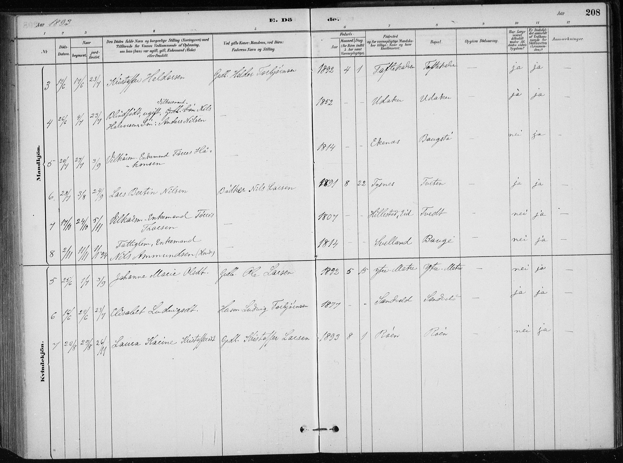 Skånevik sokneprestembete, SAB/A-77801/H/Haa: Parish register (official) no. C  1, 1879-1917, p. 208
