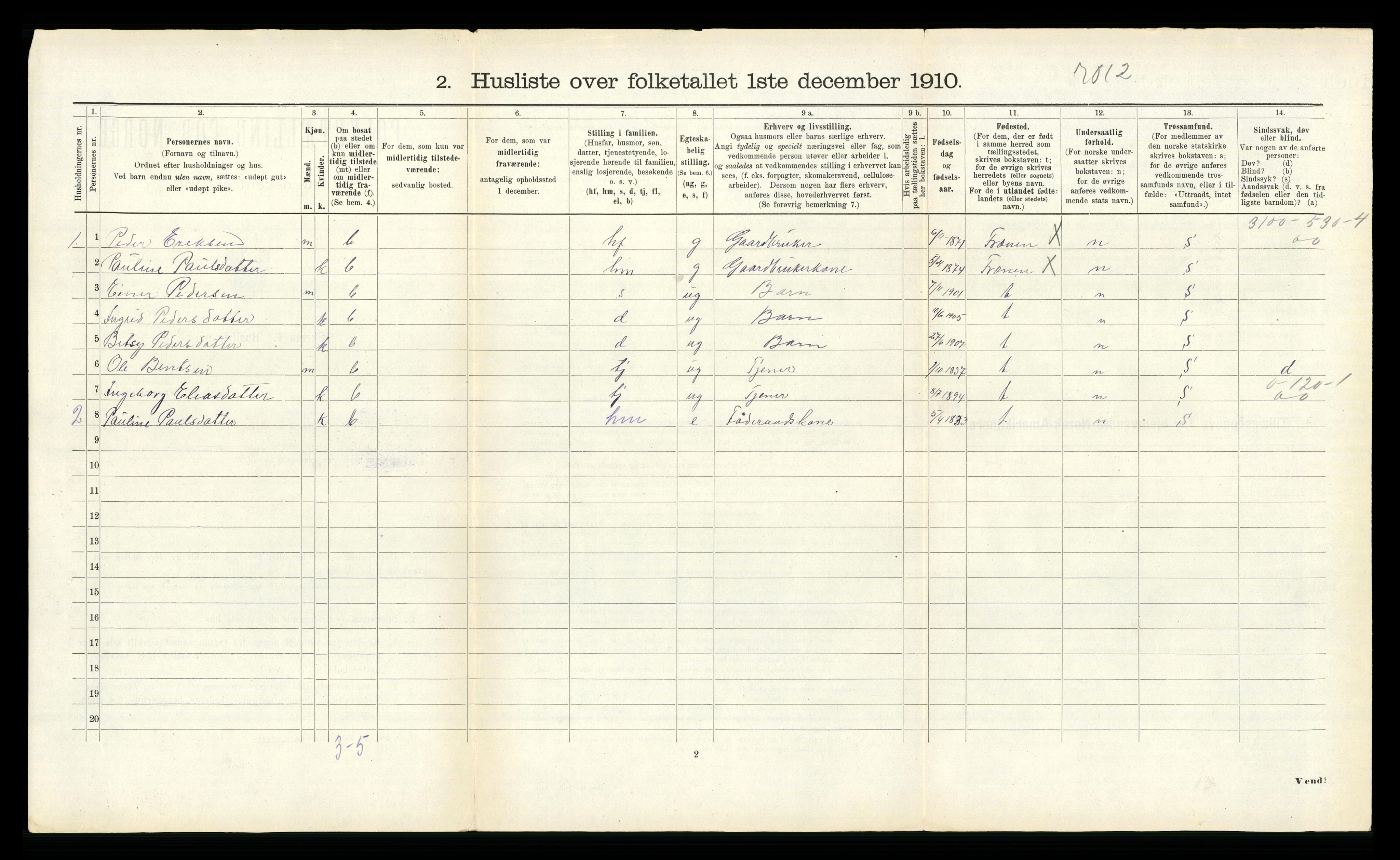 RA, 1910 census for Fræna, 1910, p. 579