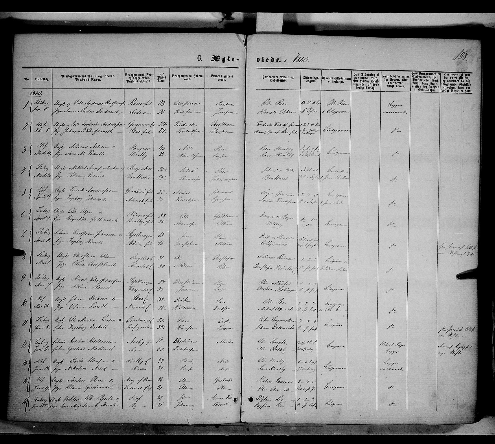 Søndre Land prestekontor, SAH/PREST-122/K/L0001: Parish register (official) no. 1, 1860-1877, p. 138