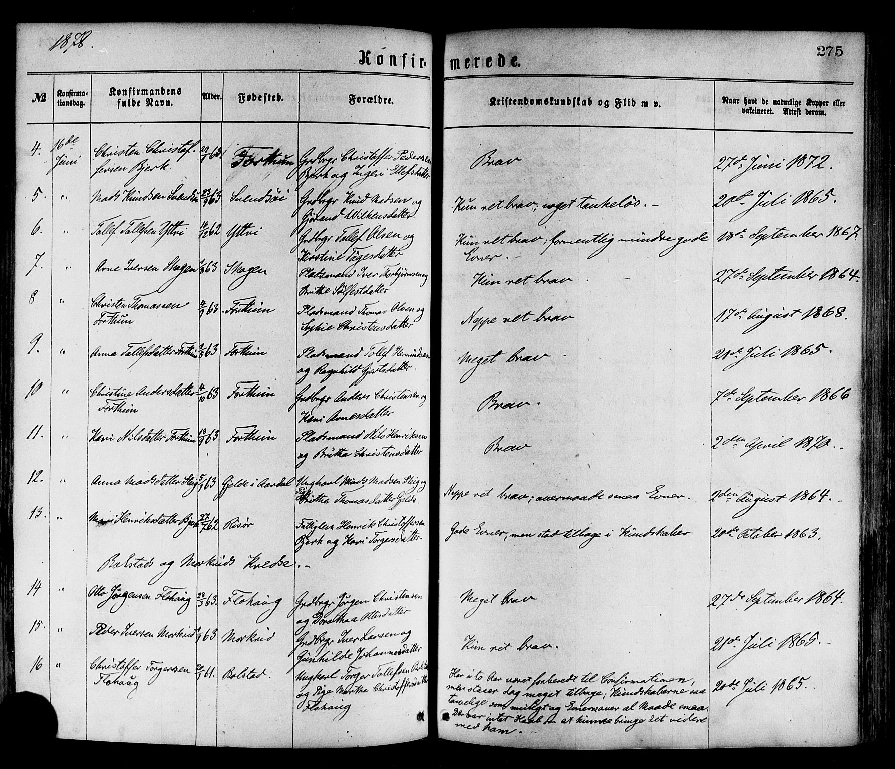 Luster sokneprestembete, AV/SAB-A-81101/H/Haa/Haaa/L0010: Parish register (official) no. A 10, 1871-1886, p. 275