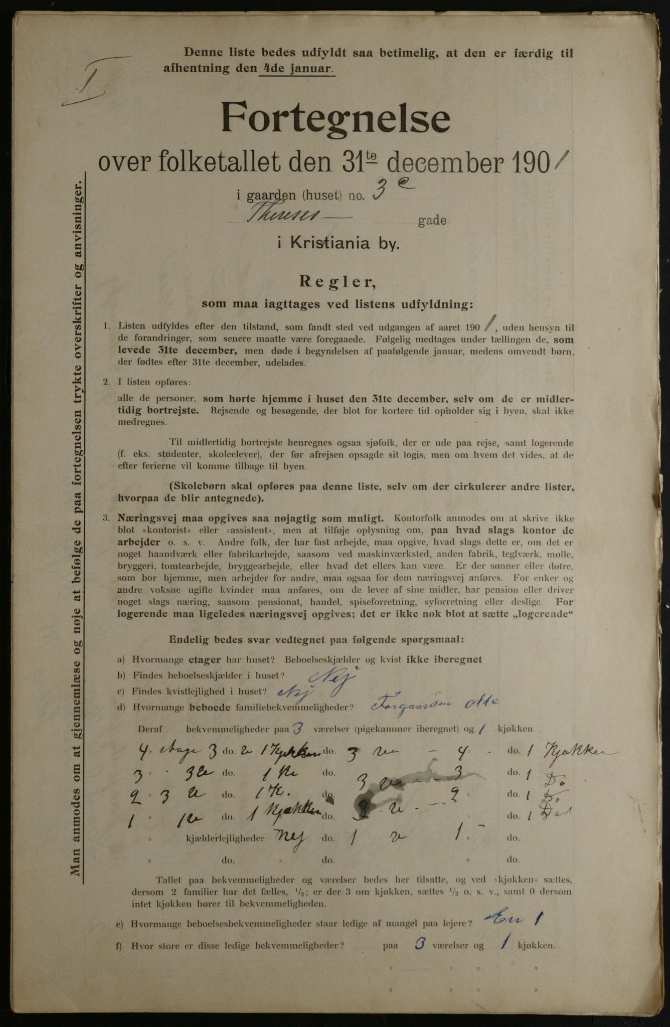 OBA, Municipal Census 1901 for Kristiania, 1901, p. 16585