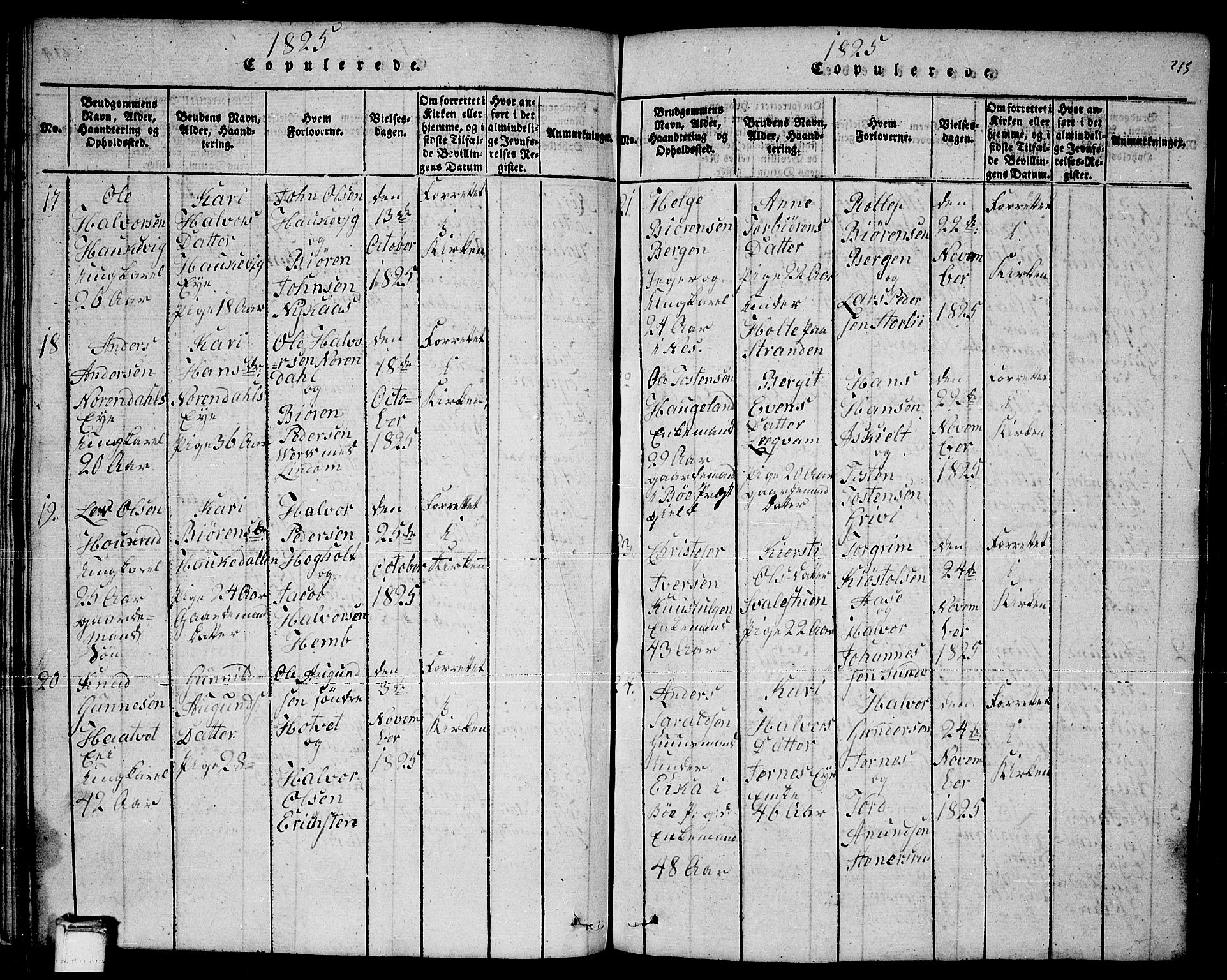 Sauherad kirkebøker, AV/SAKO-A-298/F/Fa/L0005: Parish register (official) no. I 5, 1815-1829, p. 215