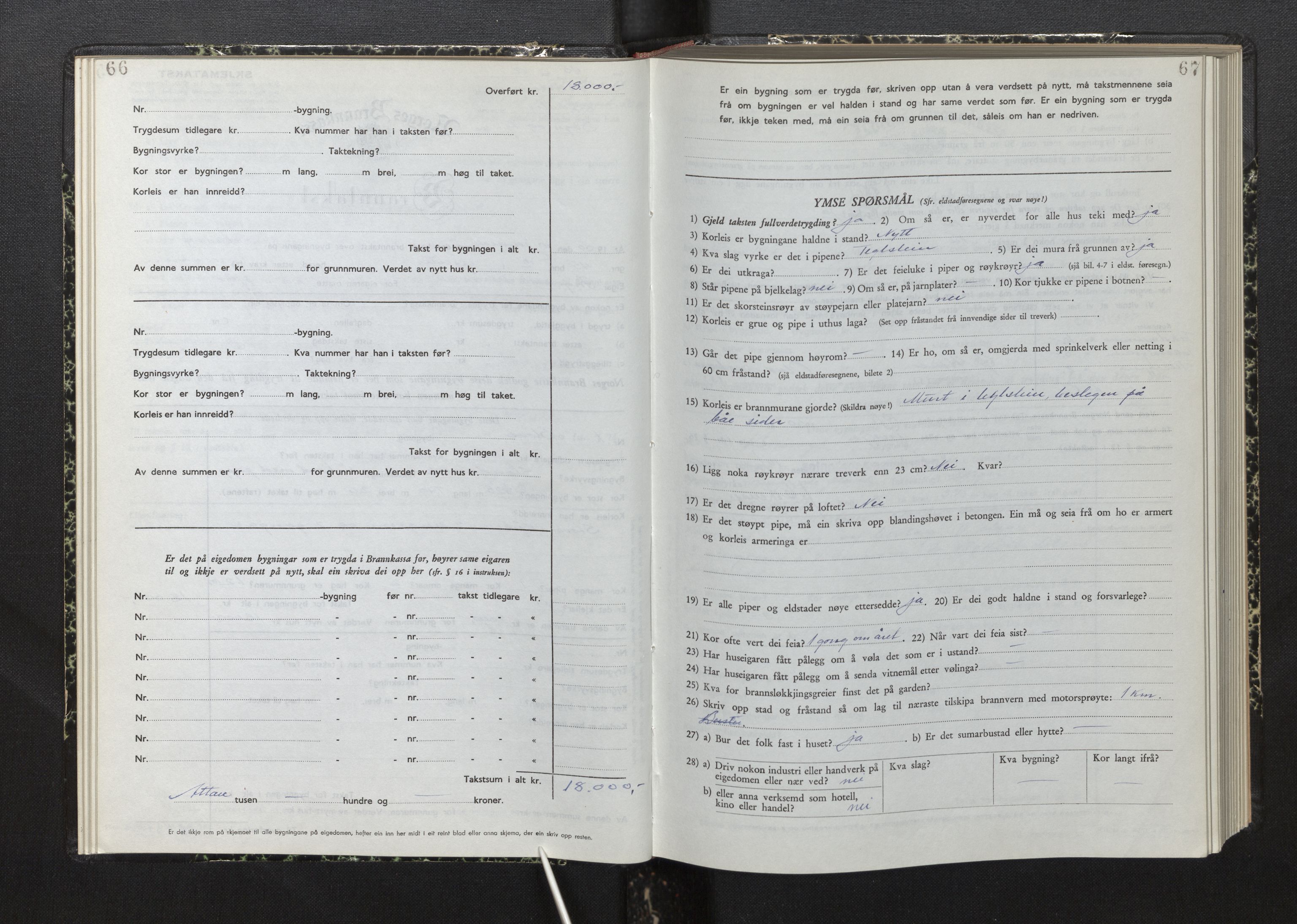 Lensmannen i Luster, AV/SAB-A-29301/0012/L0008: Branntakstprotokoll, skjematakst, 1949-1955, p. 66-67