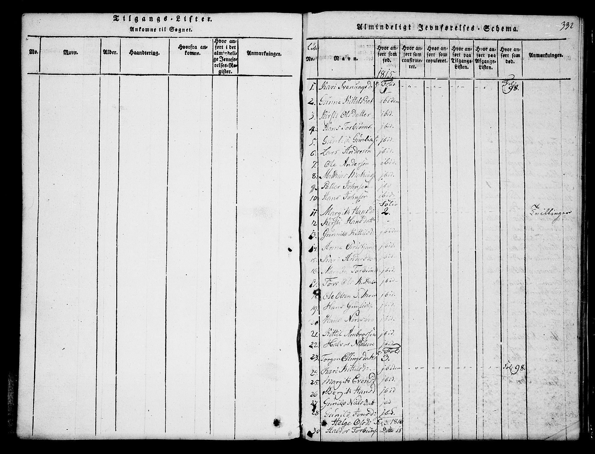 Hjartdal kirkebøker, AV/SAKO-A-270/G/Gb/L0001: Parish register (copy) no. II 1, 1815-1842, p. 332