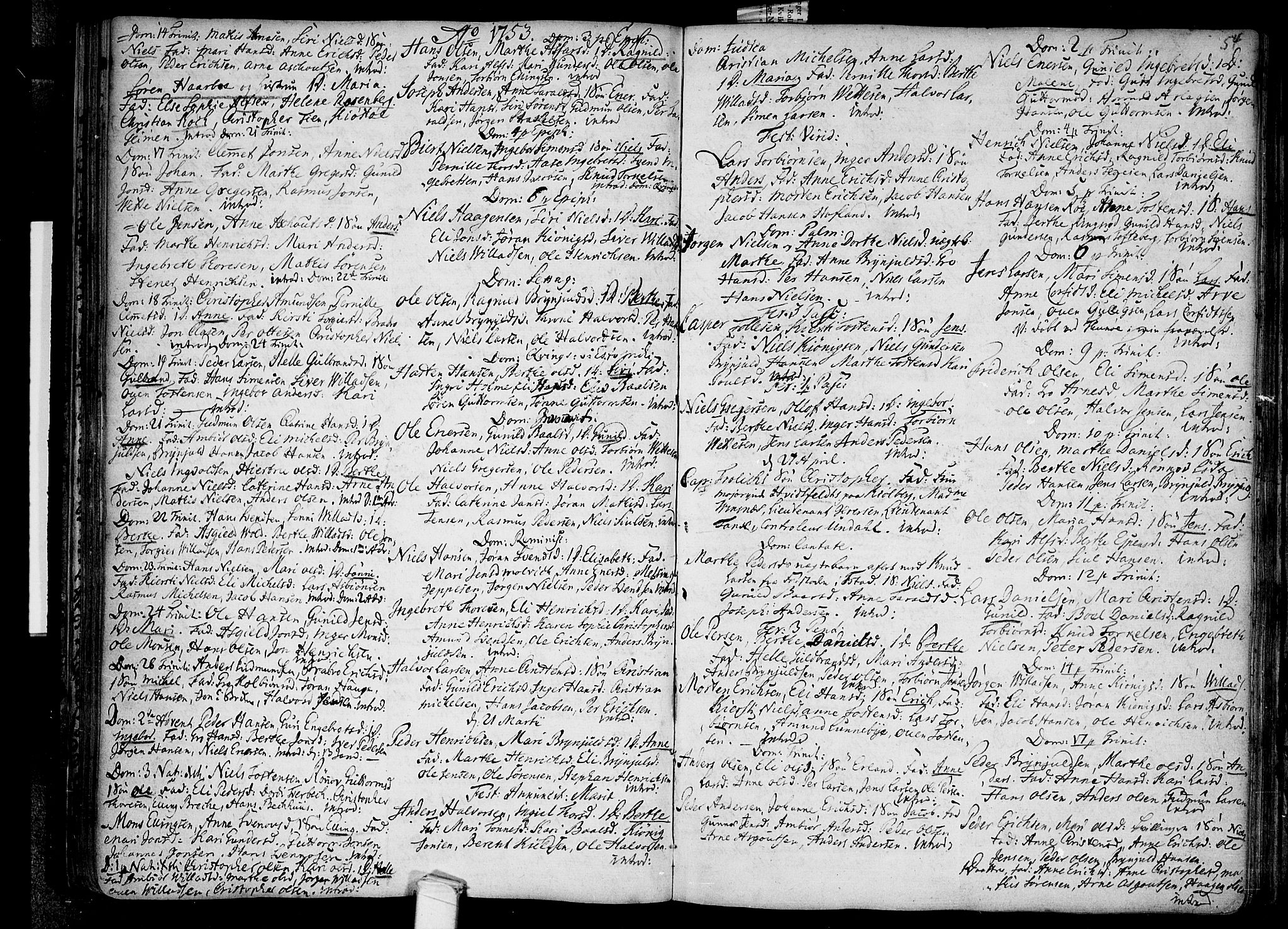 Råde prestekontor kirkebøker, AV/SAO-A-2009/F/Fa/L0001: Parish register (official) no. 1, 1707-1762, p. 54