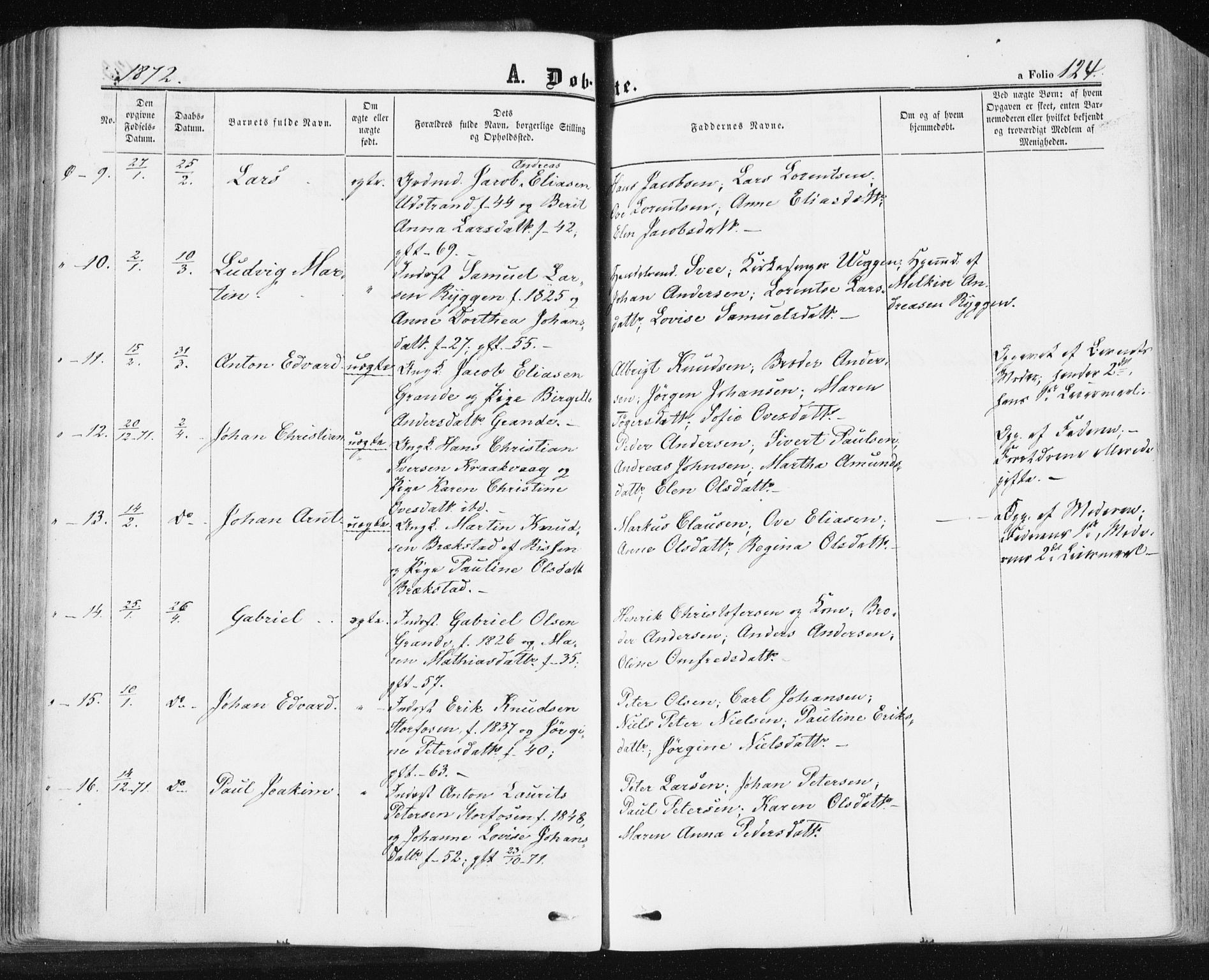Ministerialprotokoller, klokkerbøker og fødselsregistre - Sør-Trøndelag, SAT/A-1456/659/L0737: Parish register (official) no. 659A07, 1857-1875, p. 124