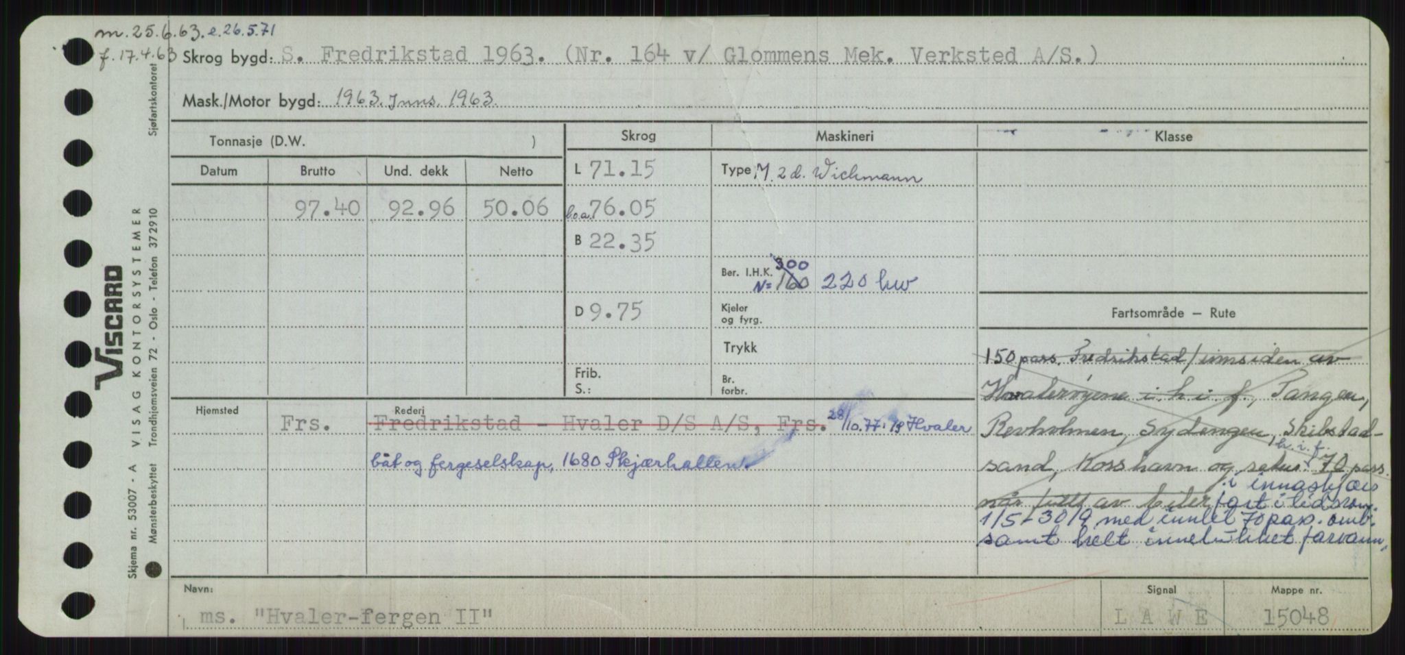 Sjøfartsdirektoratet med forløpere, Skipsmålingen, RA/S-1627/H/Ha/L0003/0001: Fartøy, Hilm-Mar / Fartøy, Hilm-Kol, p. 157