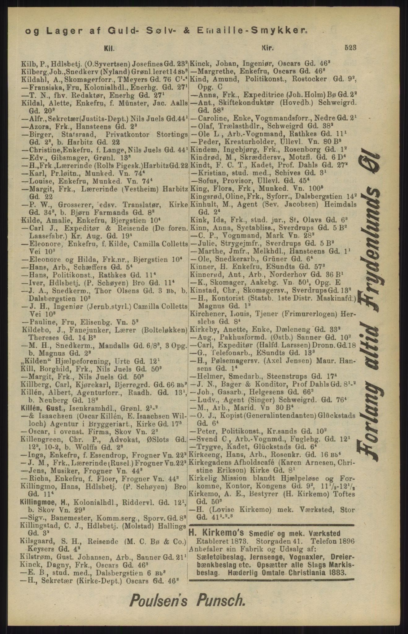 Kristiania/Oslo adressebok, PUBL/-, 1904, p. 523