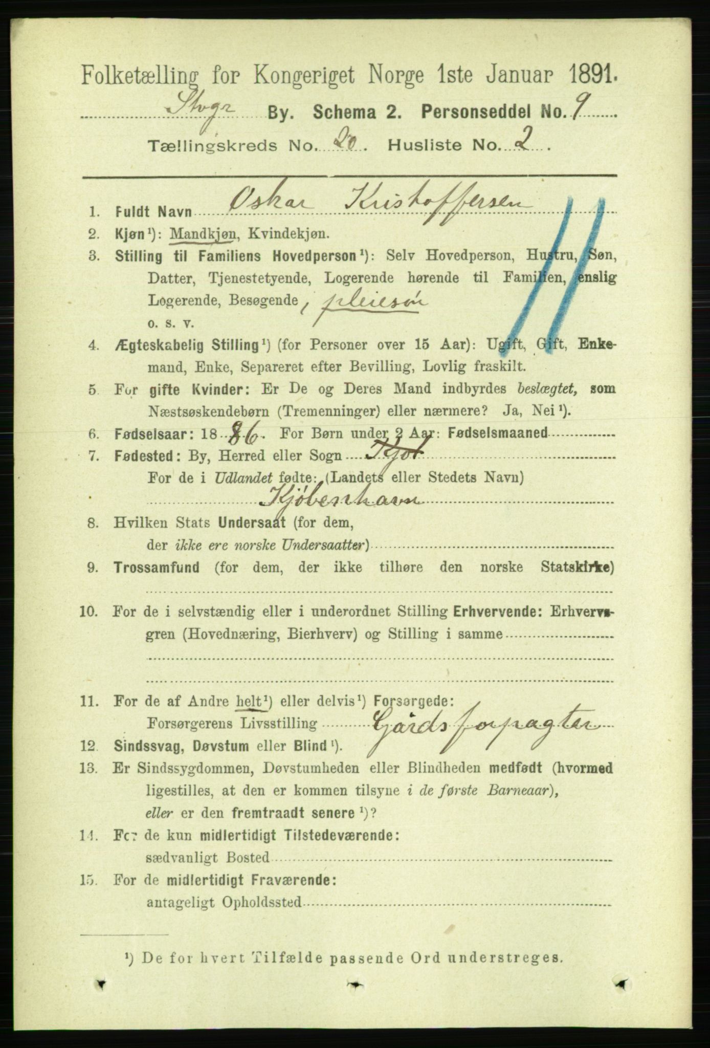 RA, 1891 census for 1103 Stavanger, 1891, p. 23069