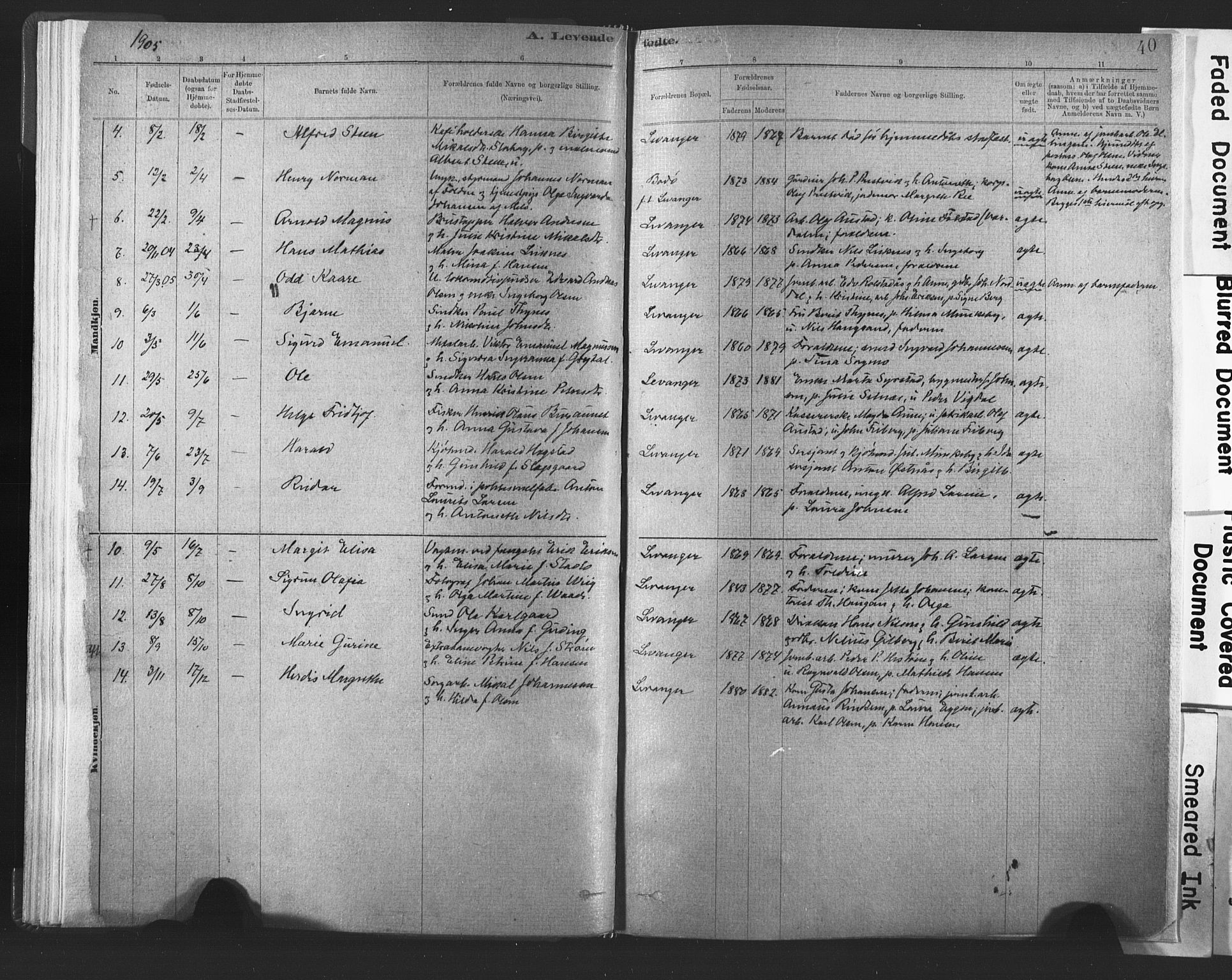 Ministerialprotokoller, klokkerbøker og fødselsregistre - Nord-Trøndelag, AV/SAT-A-1458/720/L0189: Parish register (official) no. 720A05, 1880-1911, p. 40