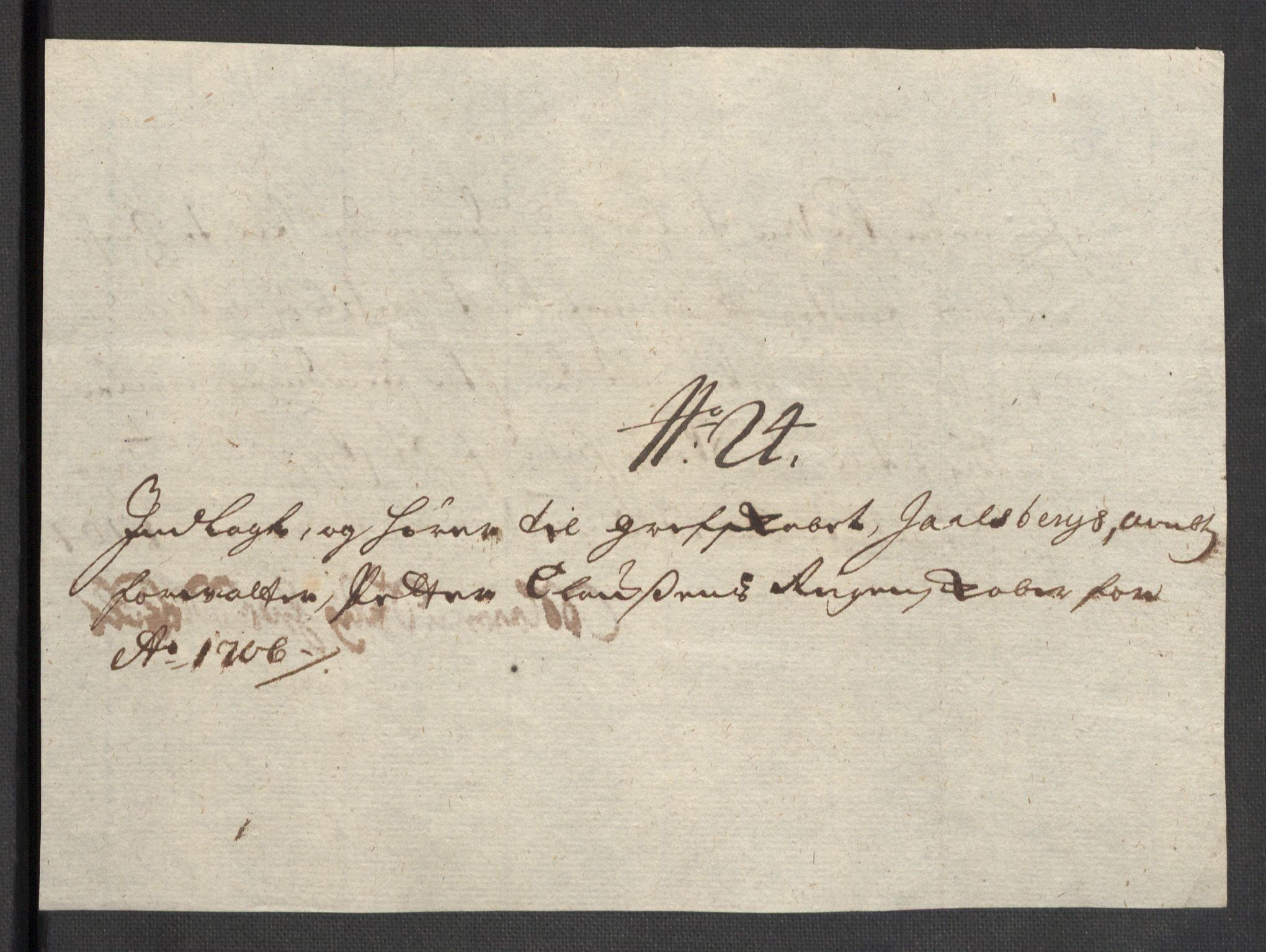 Rentekammeret inntil 1814, Reviderte regnskaper, Fogderegnskap, AV/RA-EA-4092/R32/L1872: Fogderegnskap Jarlsberg grevskap, 1706-1707, p. 243