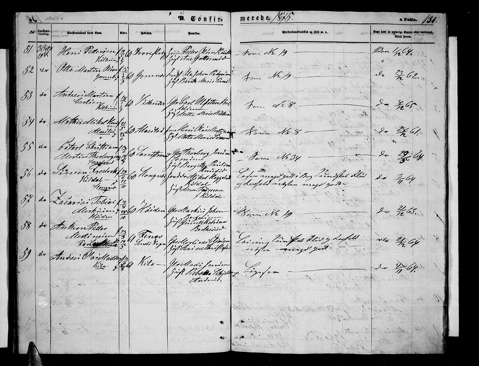 Trondenes sokneprestkontor, SATØ/S-1319/H/Hb/L0009klokker: Parish register (copy) no. 9, 1870-1876, p. 131