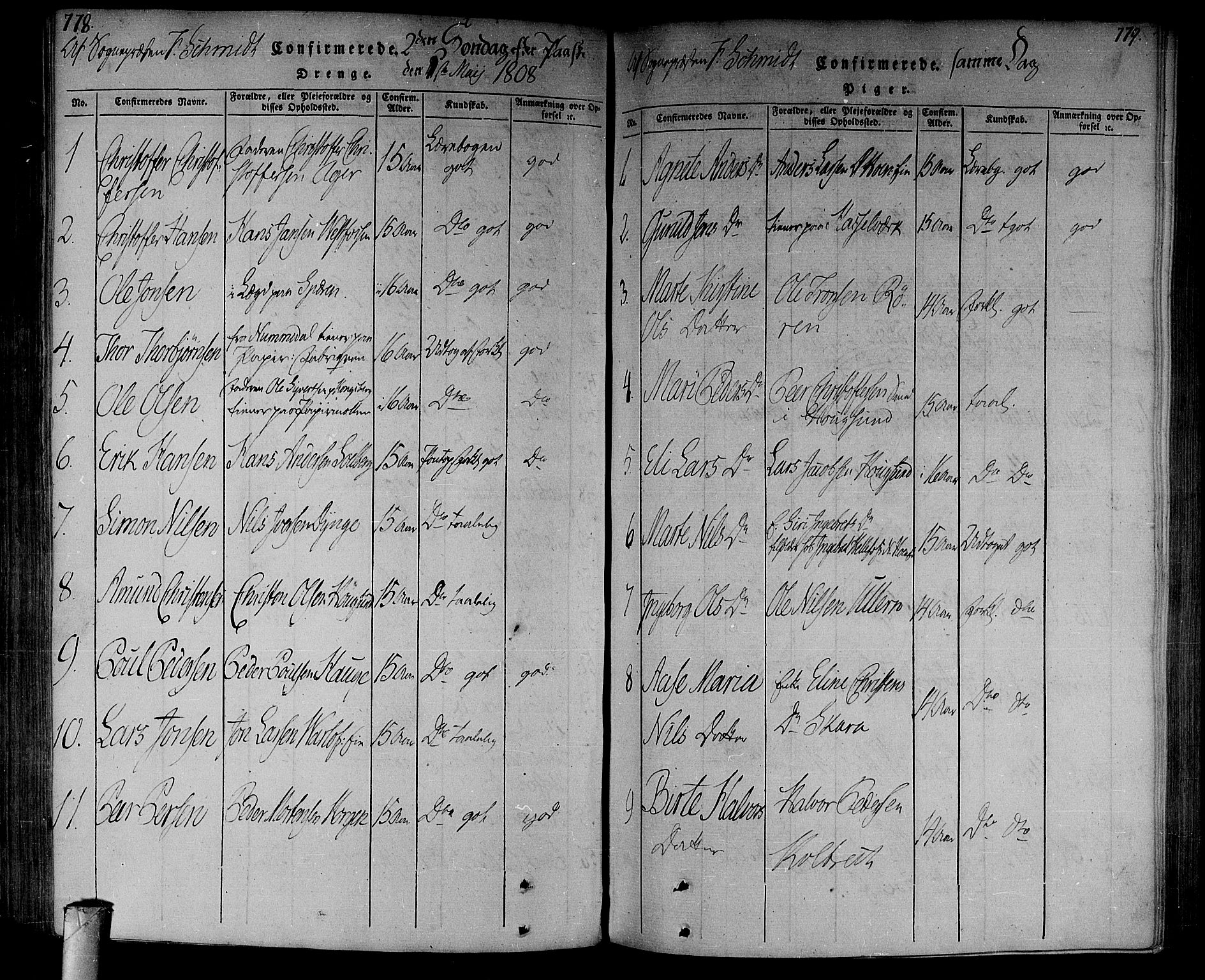 Eiker kirkebøker, SAKO/A-4/F/Fa/L0010: Parish register (official) no. I 10, 1806-1815, p. 778-779