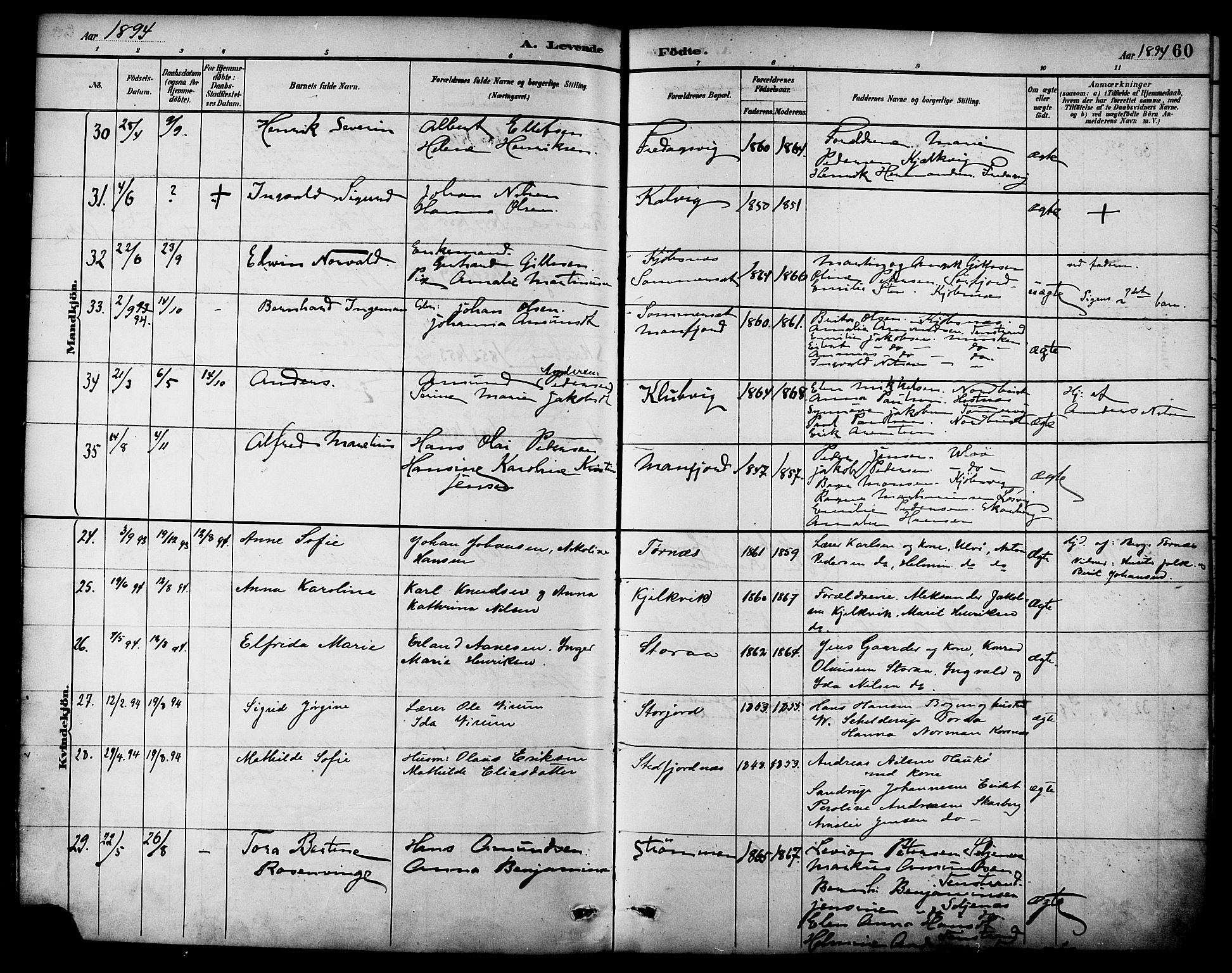 Ministerialprotokoller, klokkerbøker og fødselsregistre - Nordland, AV/SAT-A-1459/861/L0869: Parish register (official) no. 861A04, 1889-1903, p. 60