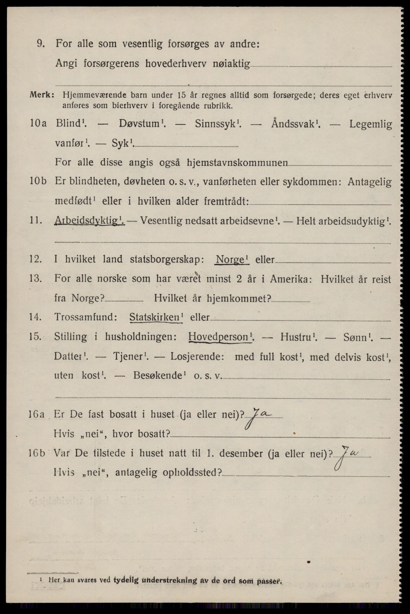 SAST, 1920 census for Sjernarøy, 1920, p. 997