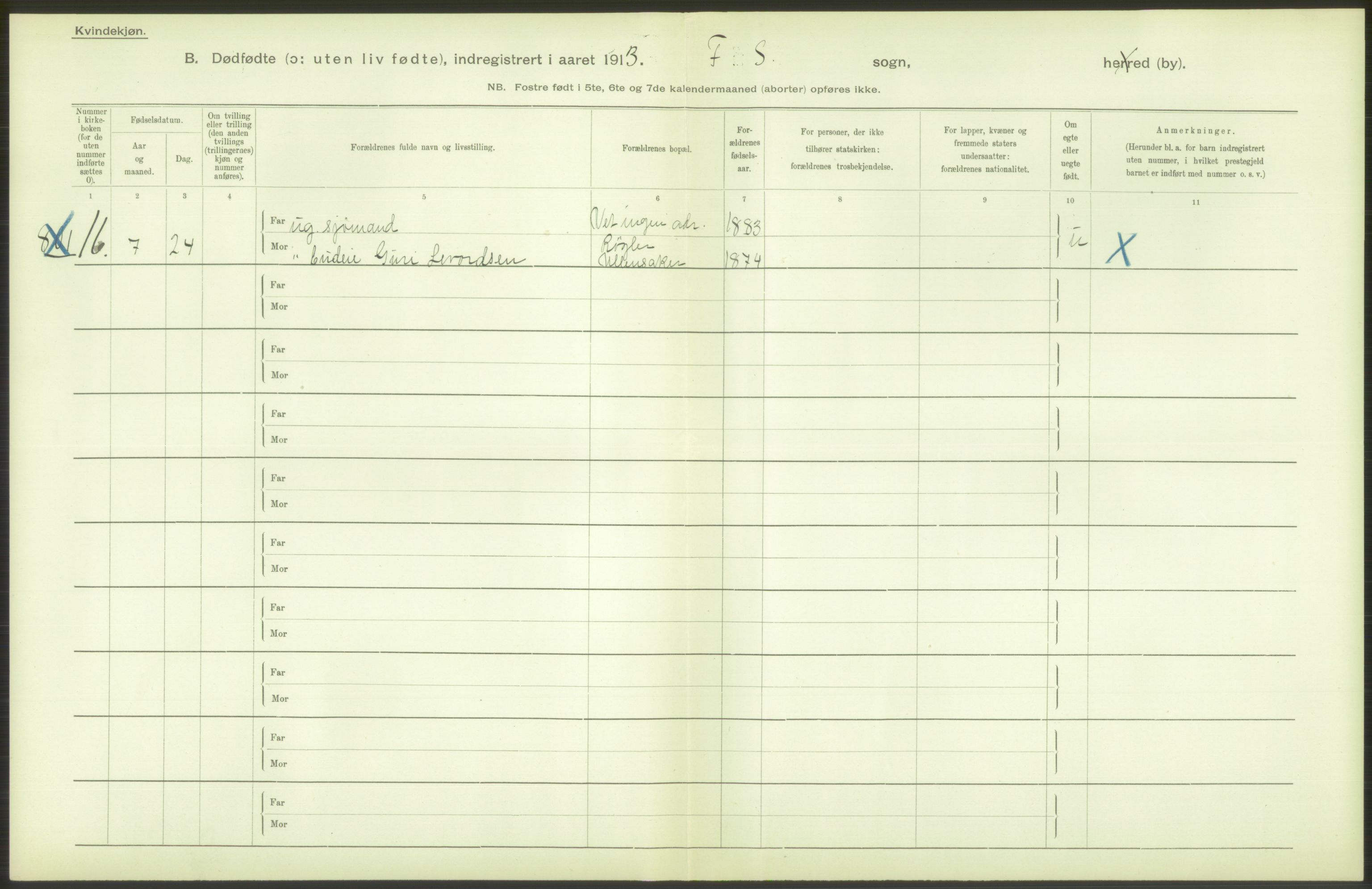 Statistisk sentralbyrå, Sosiodemografiske emner, Befolkning, AV/RA-S-2228/D/Df/Dfb/Dfbc/L0010: Kristiania: Døde, dødfødte., 1913, p. 46