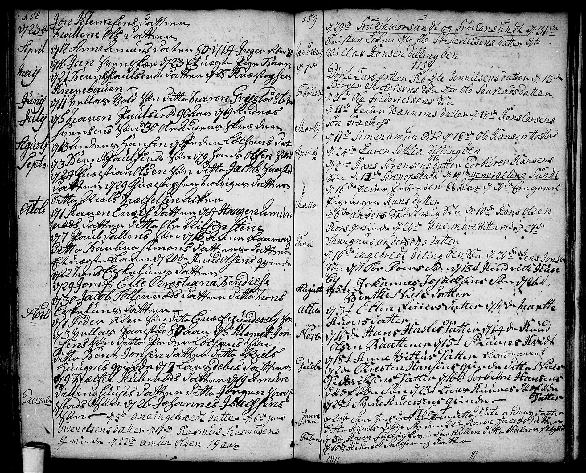 Rygge prestekontor Kirkebøker, SAO/A-10084b/F/Fa/L0001: Parish register (official) no. 1, 1725-1771, p. 158-159