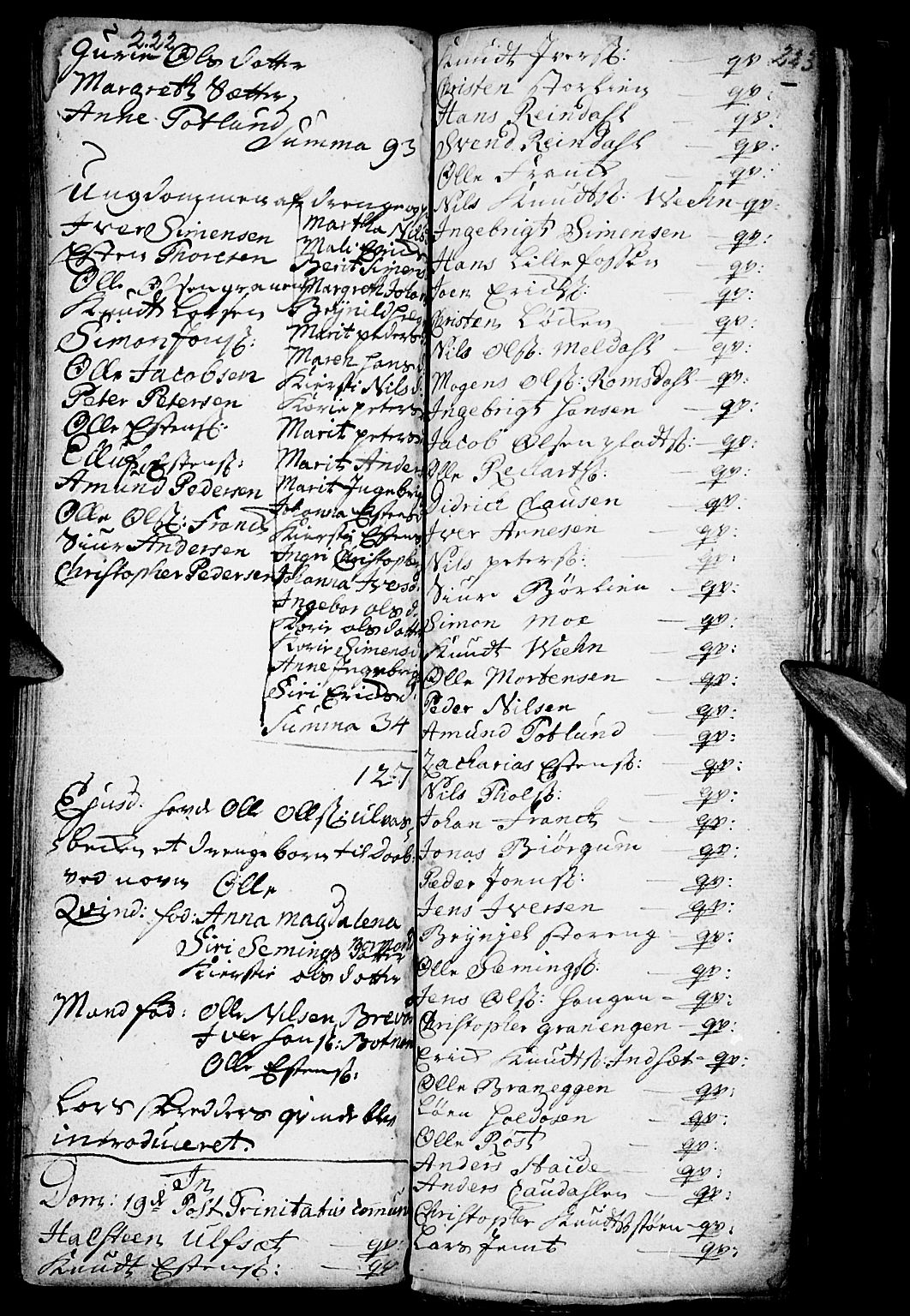 Kvikne prestekontor, SAH/PREST-064/H/Ha/Haa/L0001: Parish register (official) no. 1, 1740-1756, p. 222-223