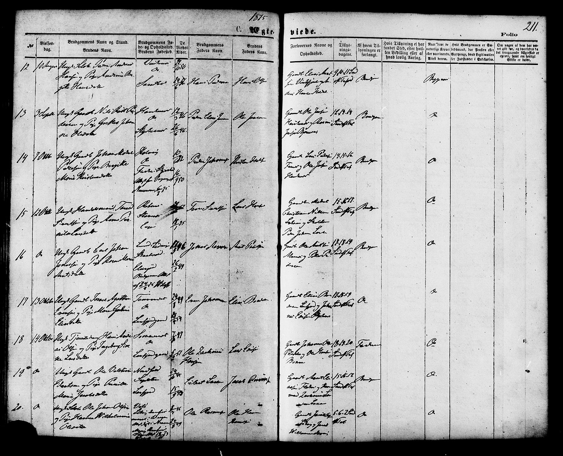 Ministerialprotokoller, klokkerbøker og fødselsregistre - Nordland, AV/SAT-A-1459/853/L0771: Parish register (official) no. 853A10, 1870-1881, p. 211