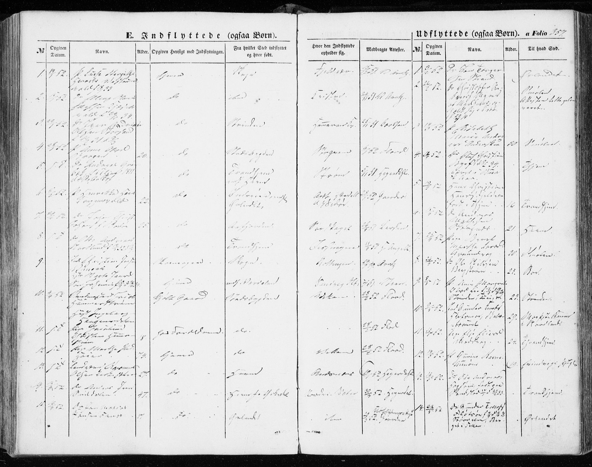 Ministerialprotokoller, klokkerbøker og fødselsregistre - Sør-Trøndelag, SAT/A-1456/634/L0530: Parish register (official) no. 634A06, 1852-1860, p. 357