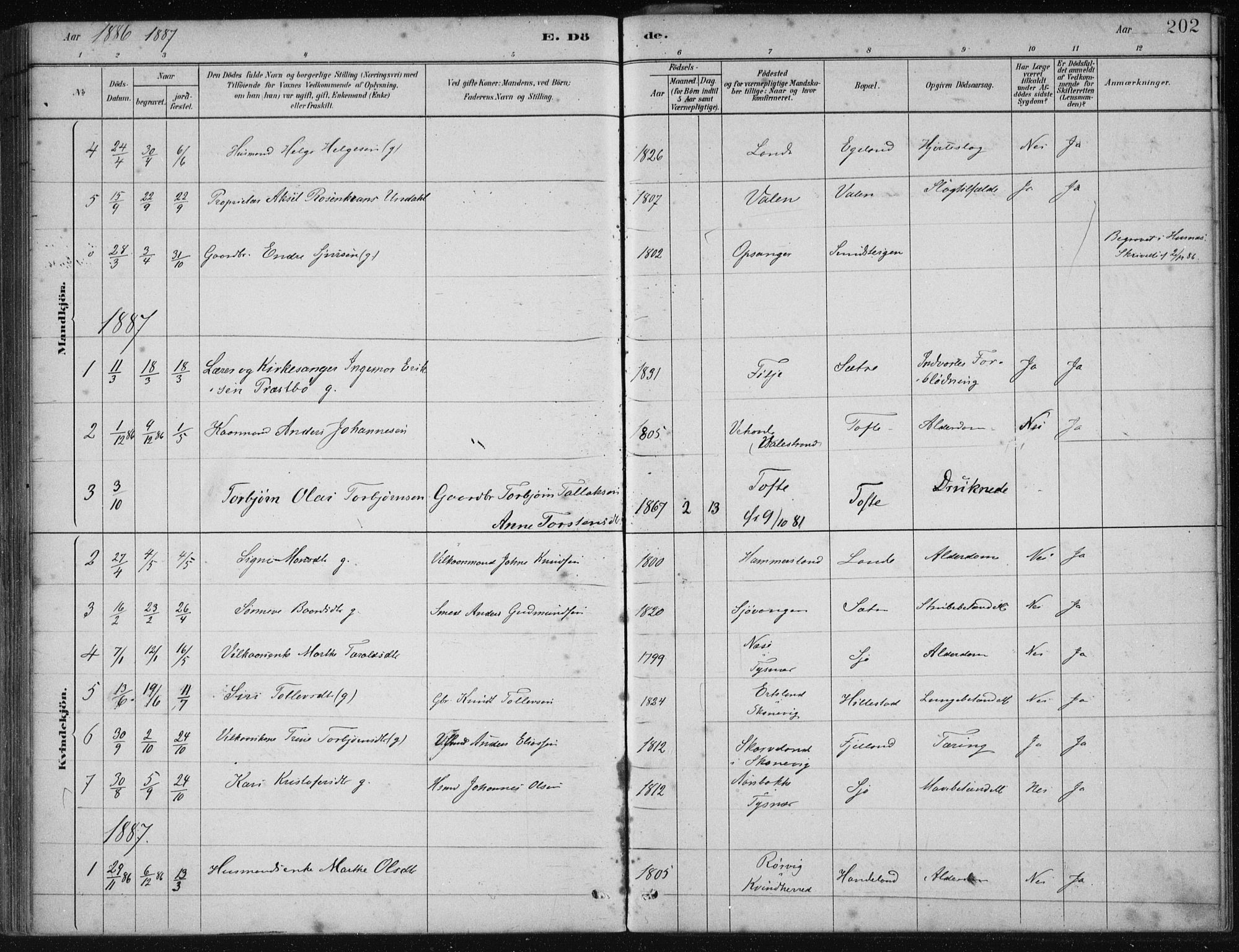 Fjelberg sokneprestembete, SAB/A-75201/H/Haa: Parish register (official) no. C  1, 1879-1918, p. 202