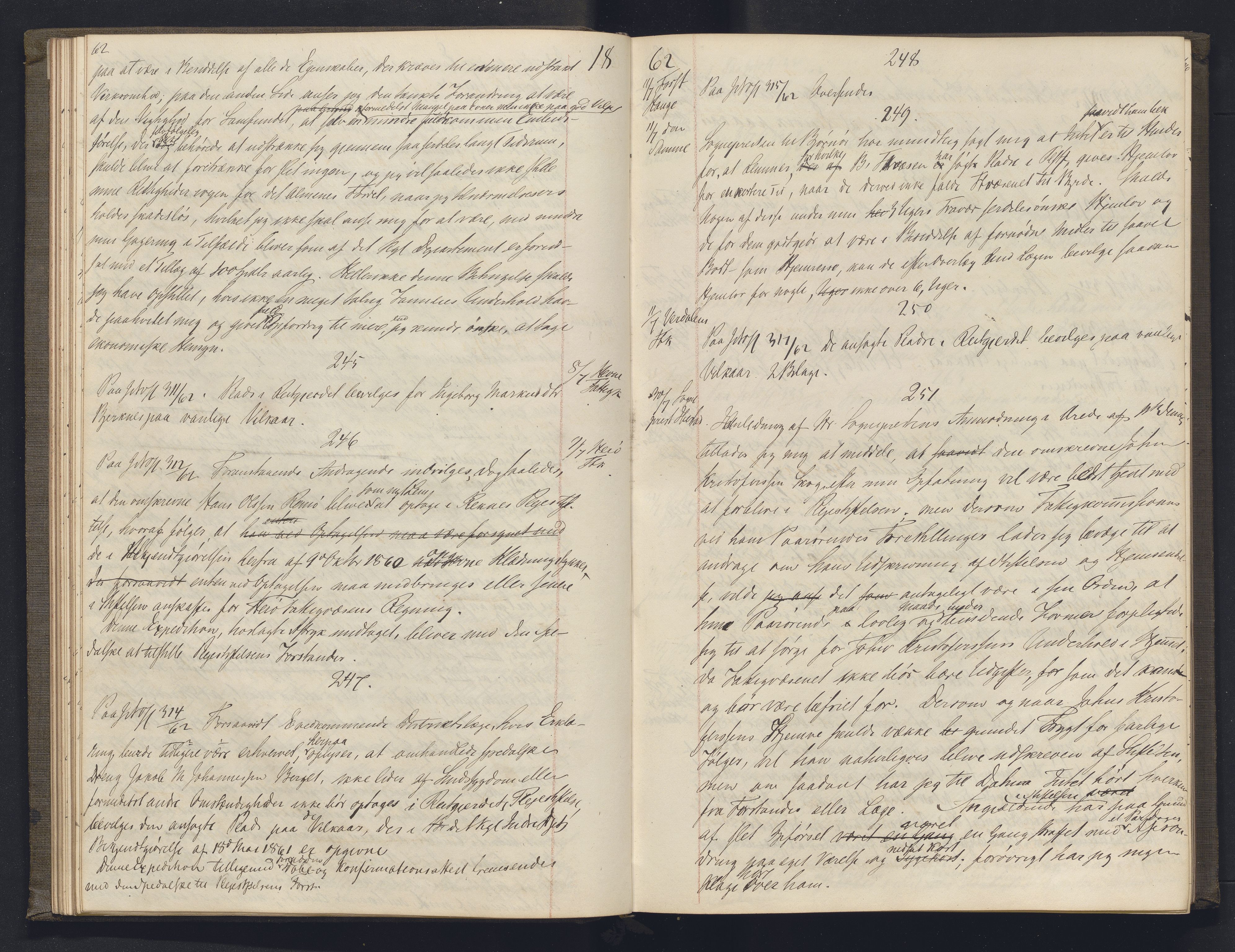 Lepraarkiver - Overlegen for den spedalske sykdom, AV/SAB-A-61001/B.b/L0003: Kopibok, 1862-1865, p. 62-63
