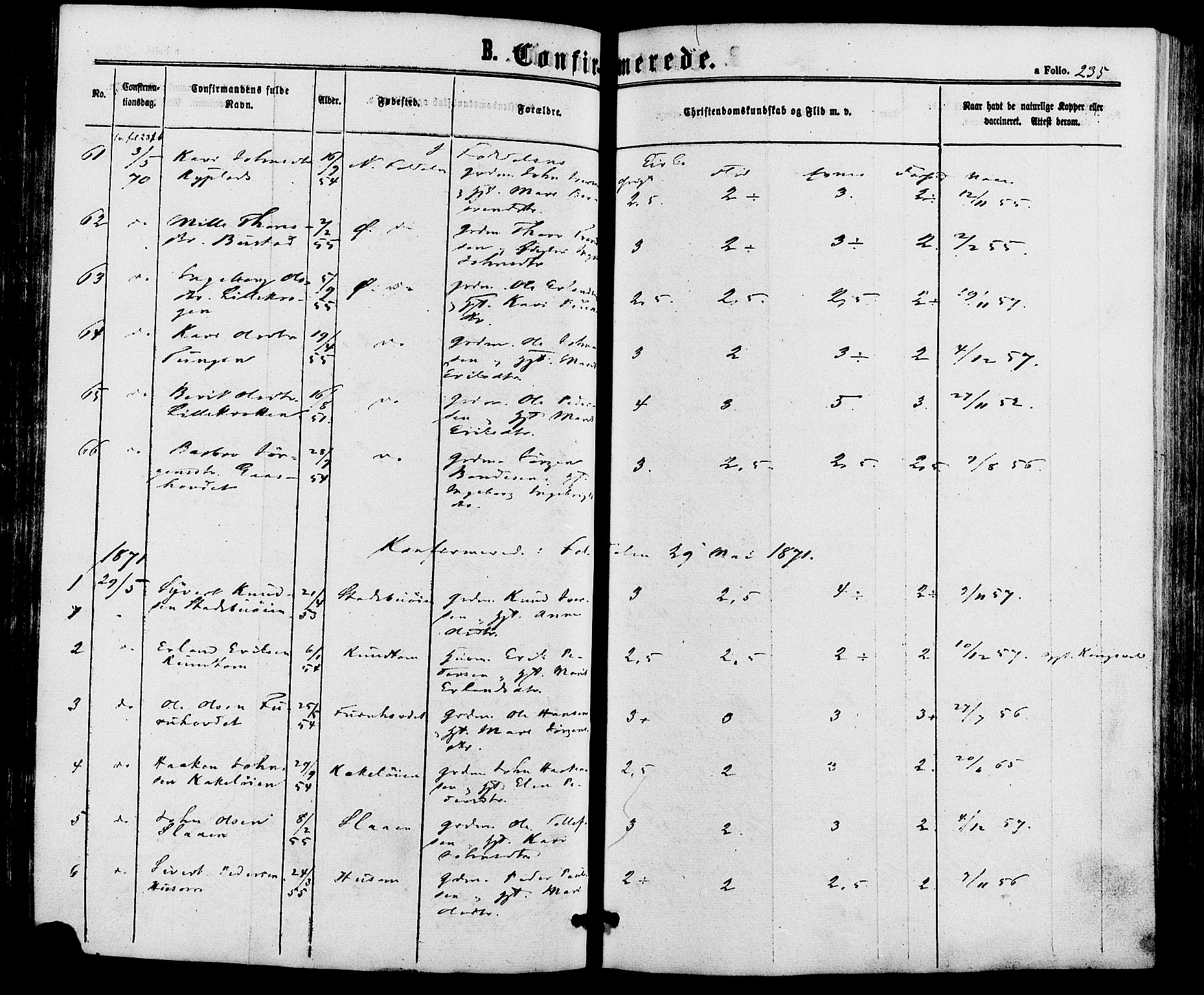Alvdal prestekontor, SAH/PREST-060/H/Ha/Haa/L0001: Parish register (official) no. 1, 1863-1882, p. 235