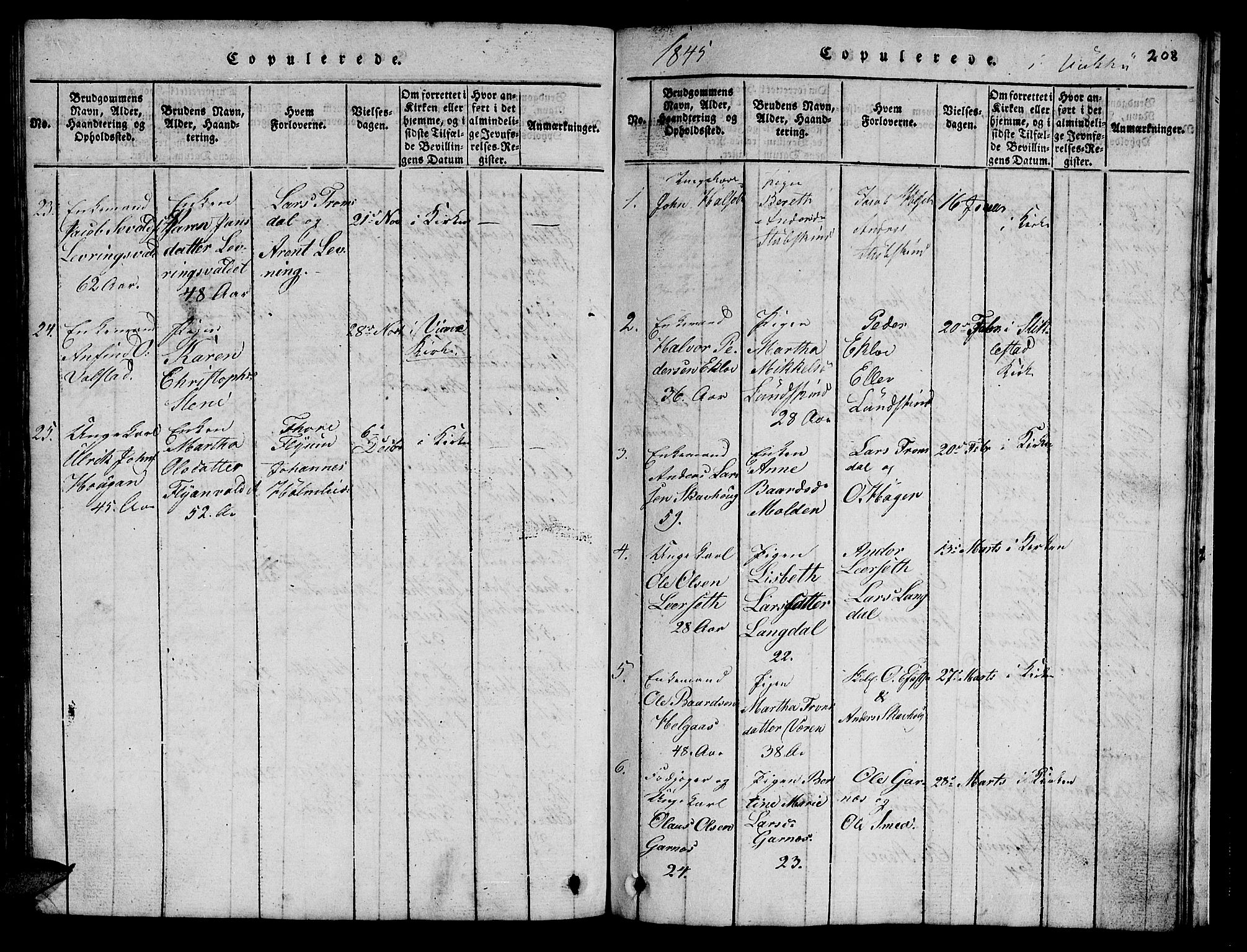 Ministerialprotokoller, klokkerbøker og fødselsregistre - Nord-Trøndelag, SAT/A-1458/723/L0251: Parish register (copy) no. 723C01 /2, 1843-1845, p. 208