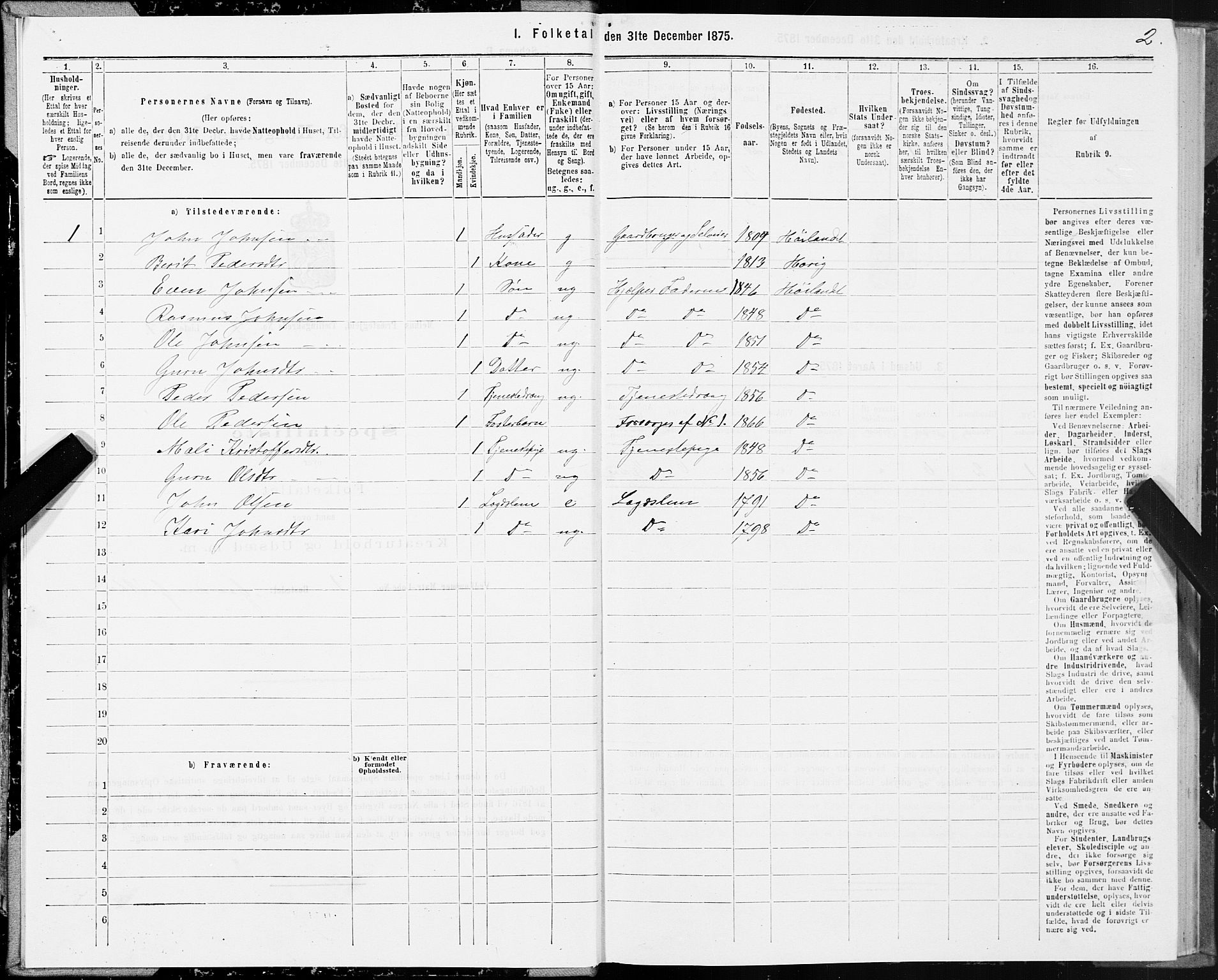 SAT, 1875 census for 1653P Melhus, 1875, p. 5002