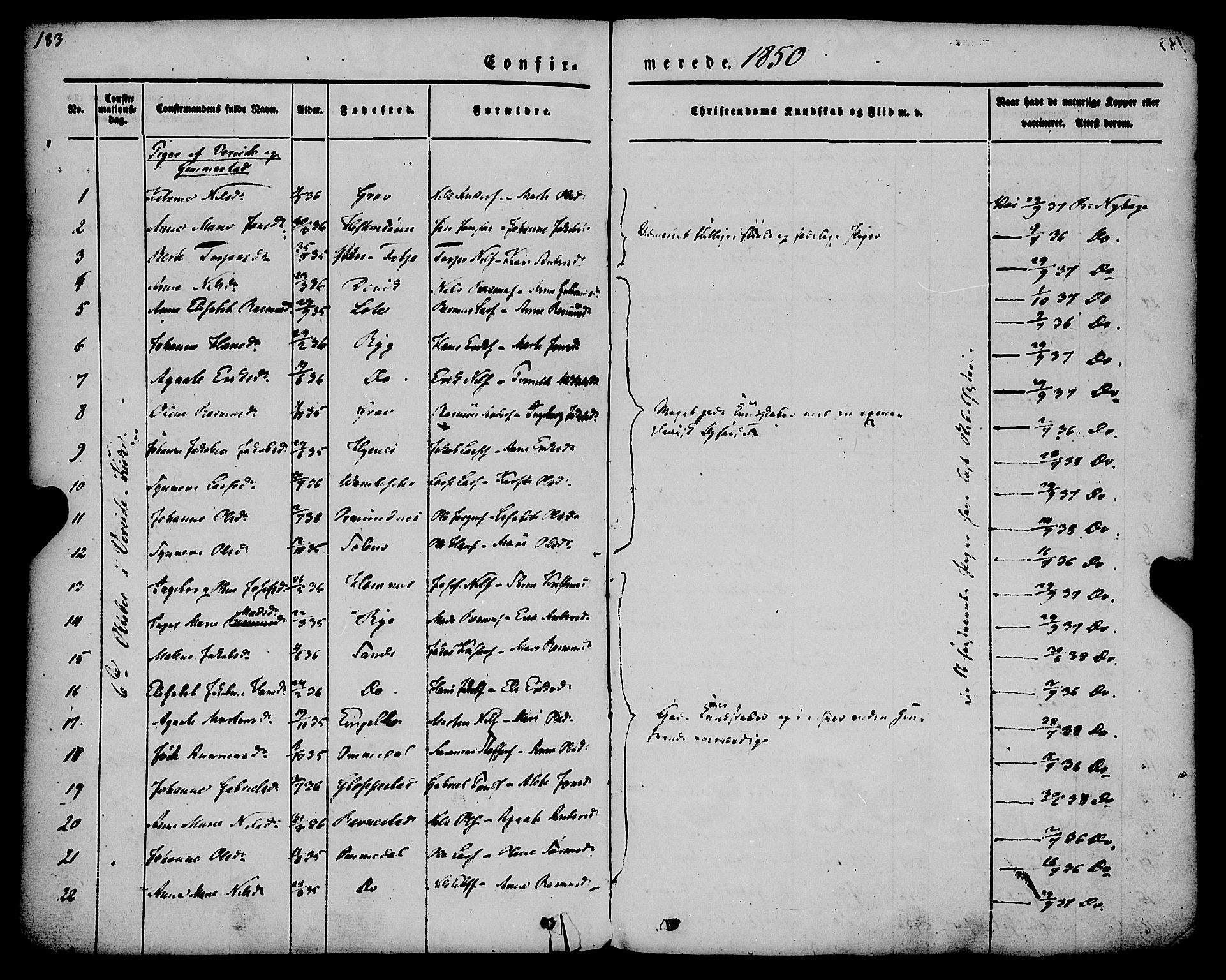 Gloppen sokneprestembete, AV/SAB-A-80101/H/Haa/Haaa/L0008: Parish register (official) no. A 8, 1837-1855, p. 183