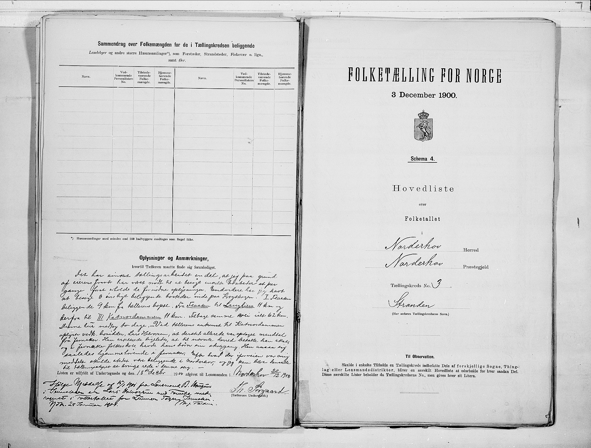 RA, 1900 census for Norderhov, 1900, p. 10