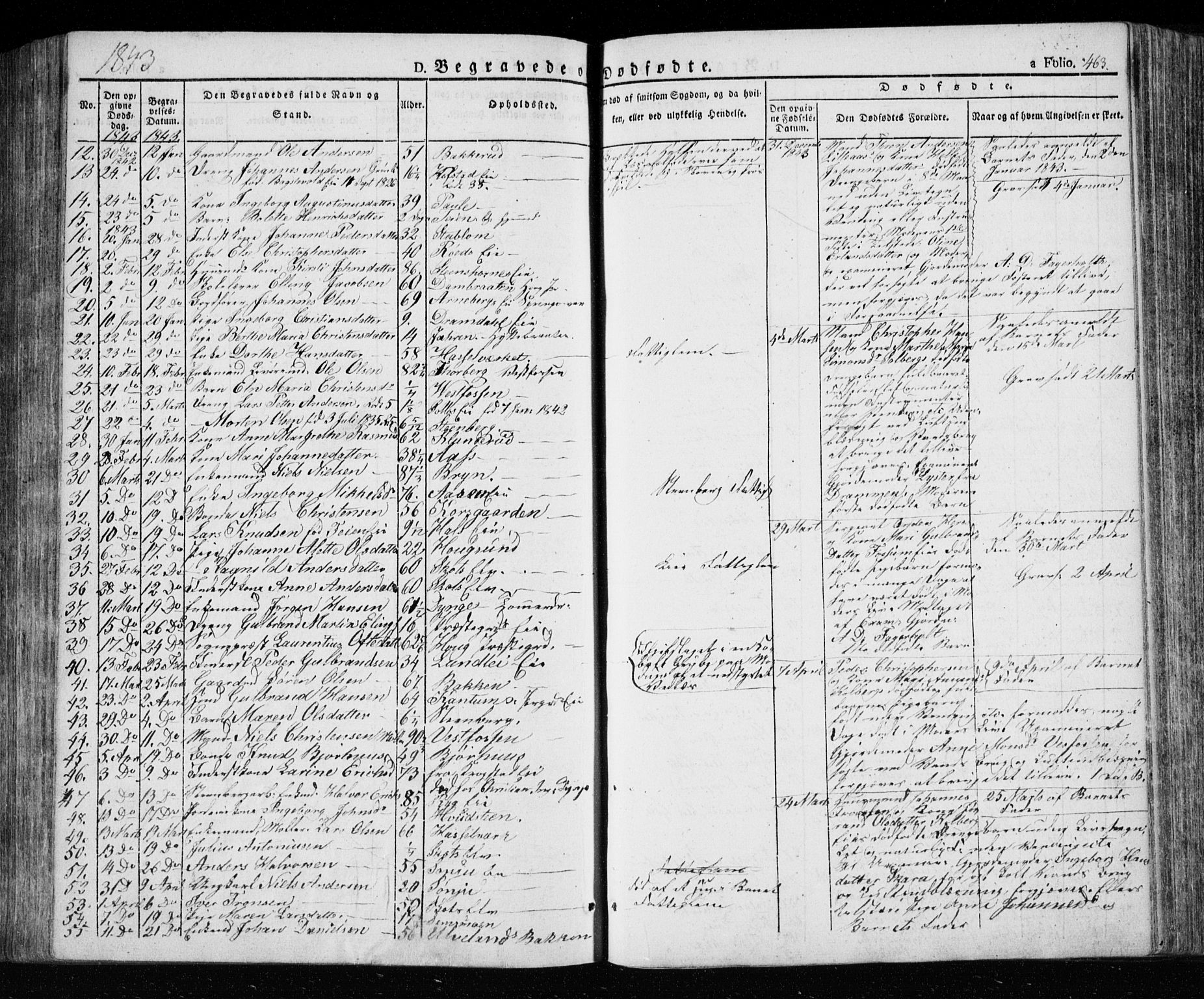 Eiker kirkebøker, AV/SAKO-A-4/F/Fa/L0013a: Parish register (official) no. I 13A, 1832-1845, p. 463