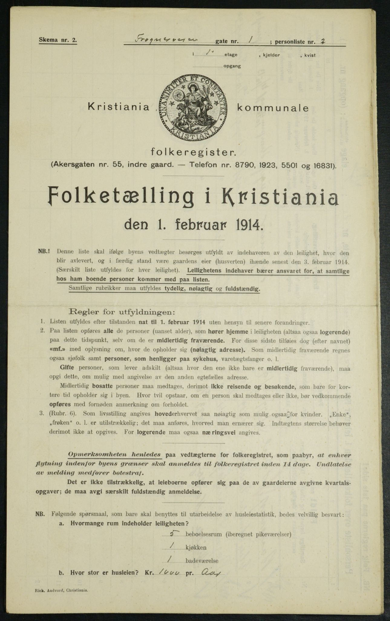 OBA, Municipal Census 1914 for Kristiania, 1914, p. 27277