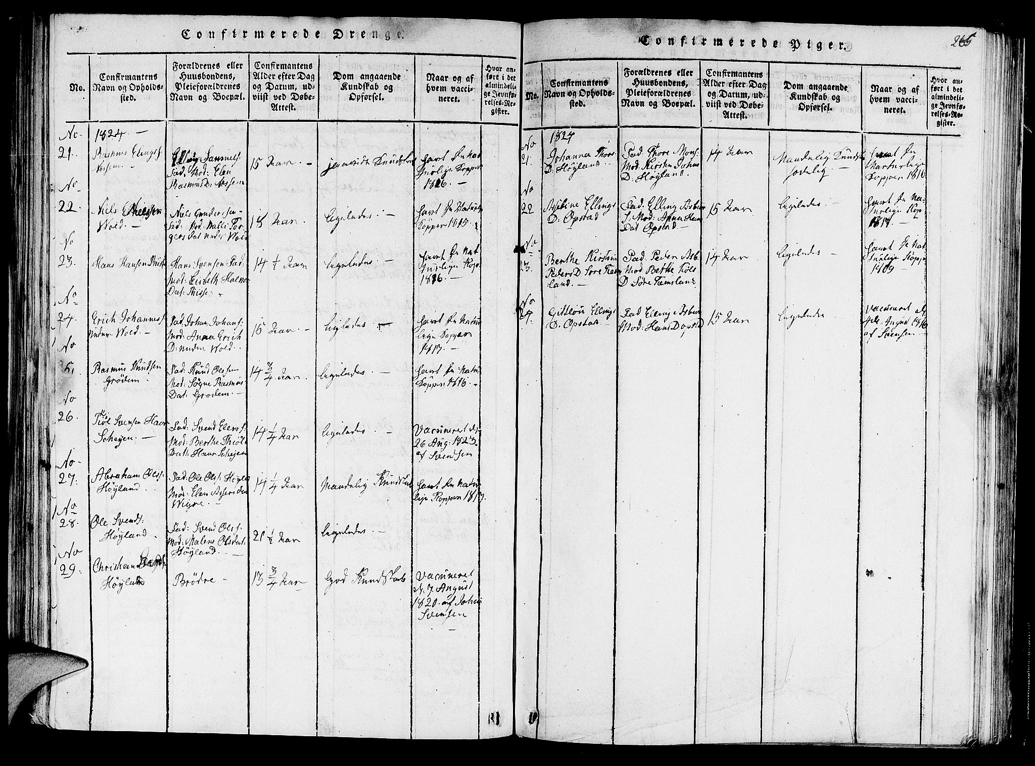 Hå sokneprestkontor, AV/SAST-A-101801/001/30BA/L0003: Parish register (official) no. A 3, 1815-1825, p. 265