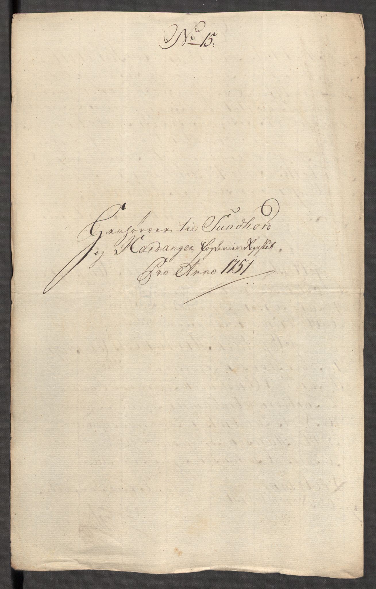 Rentekammeret inntil 1814, Reviderte regnskaper, Fogderegnskap, RA/EA-4092/R48/L3056: Fogderegnskap Sunnhordland og Hardanger, 1751, p. 170