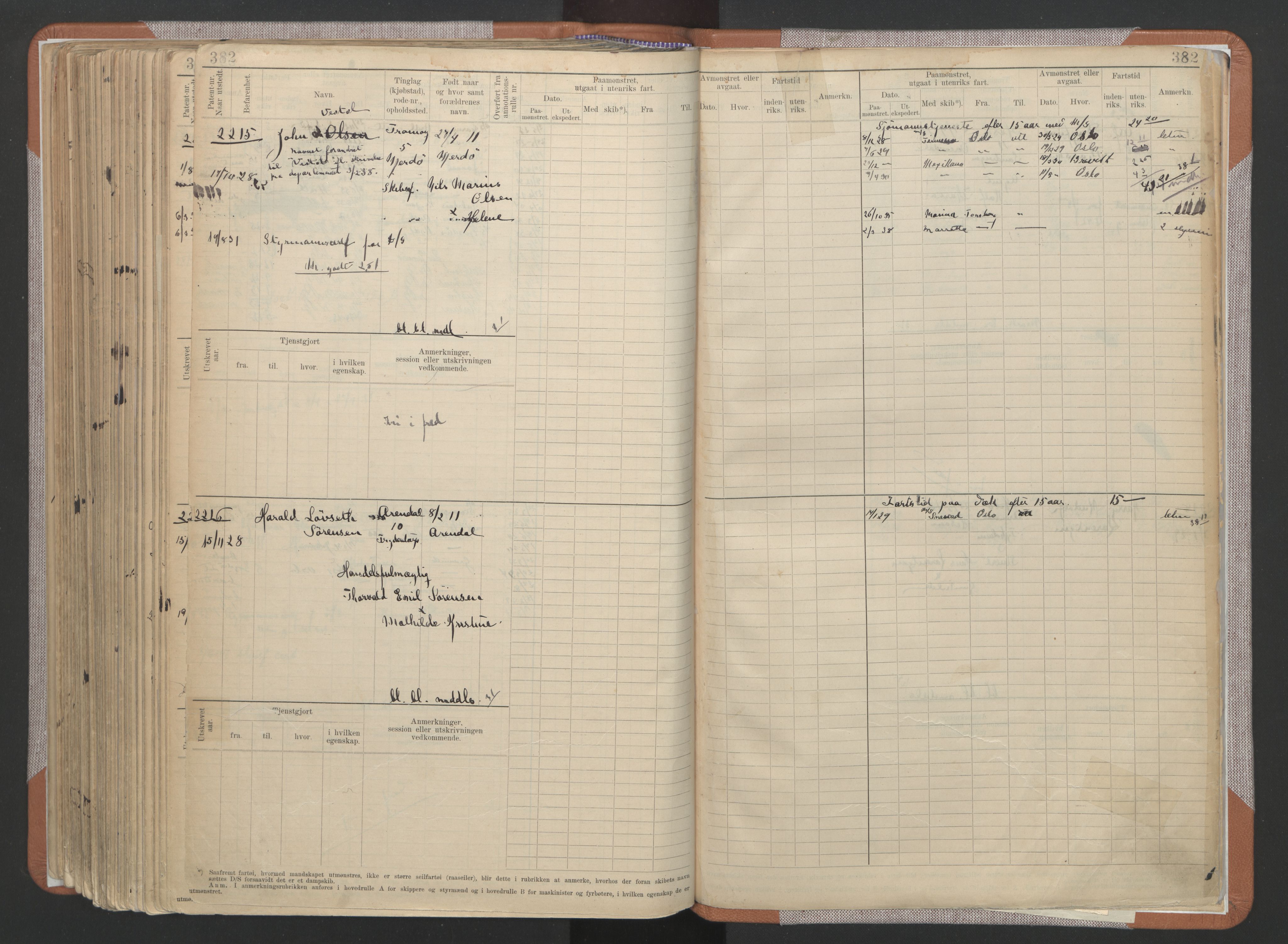 Arendal mønstringskrets, AV/SAK-2031-0012/F/Fb/L0022: Hovedrulle A nr 1466-2242, S-20, 1914-1930, p. 396