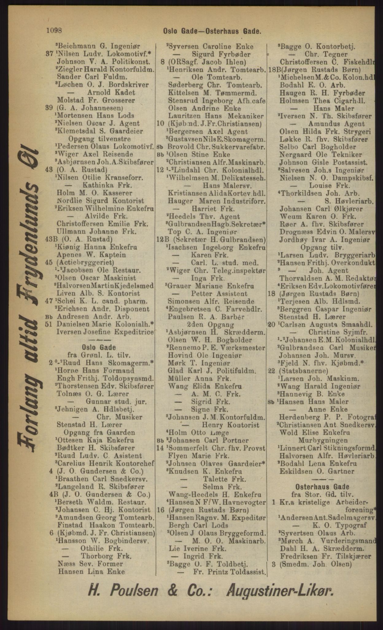 Kristiania/Oslo adressebok, PUBL/-, 1903, p. 1098