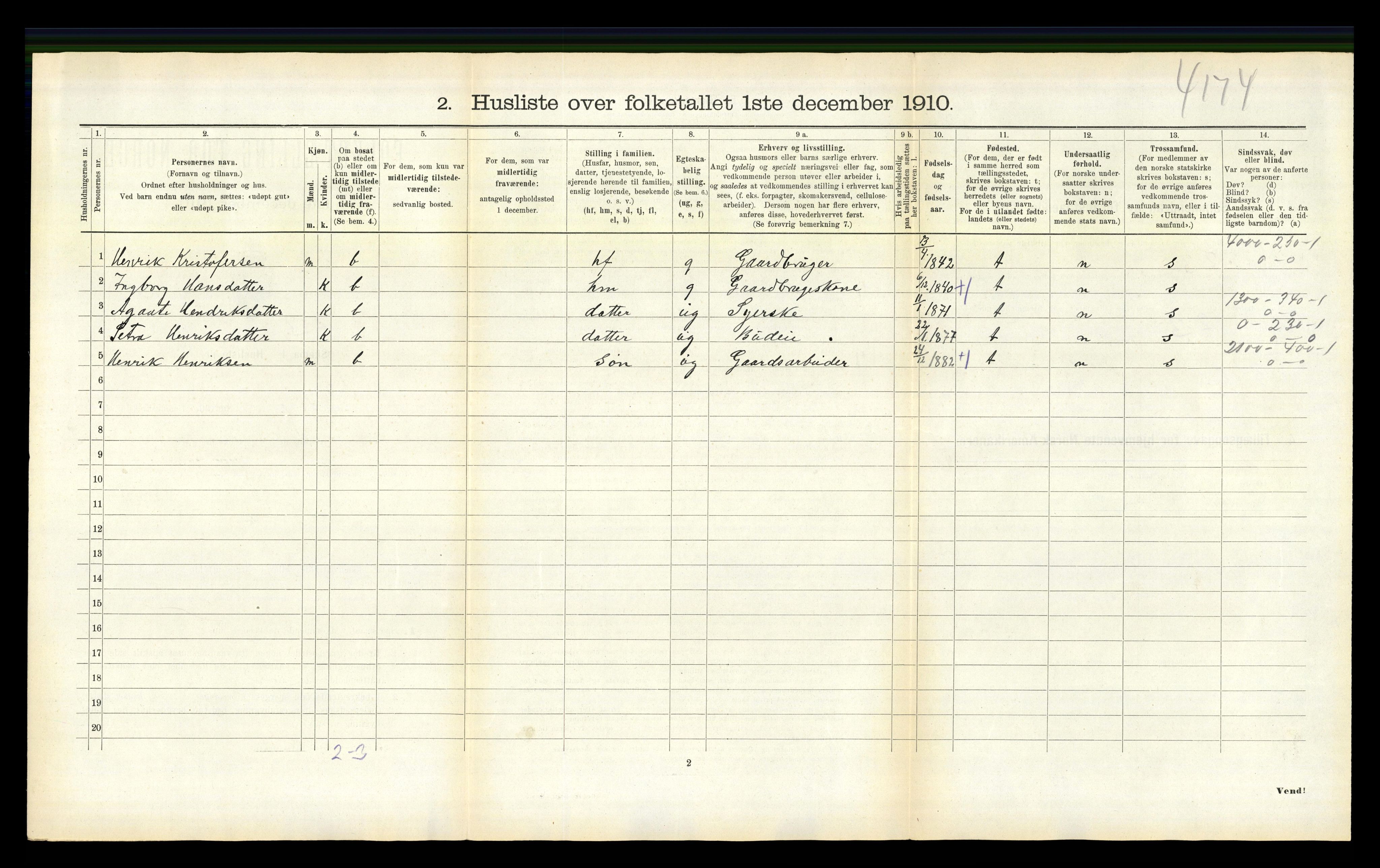 RA, 1910 census for Luster, 1910, p. 1200