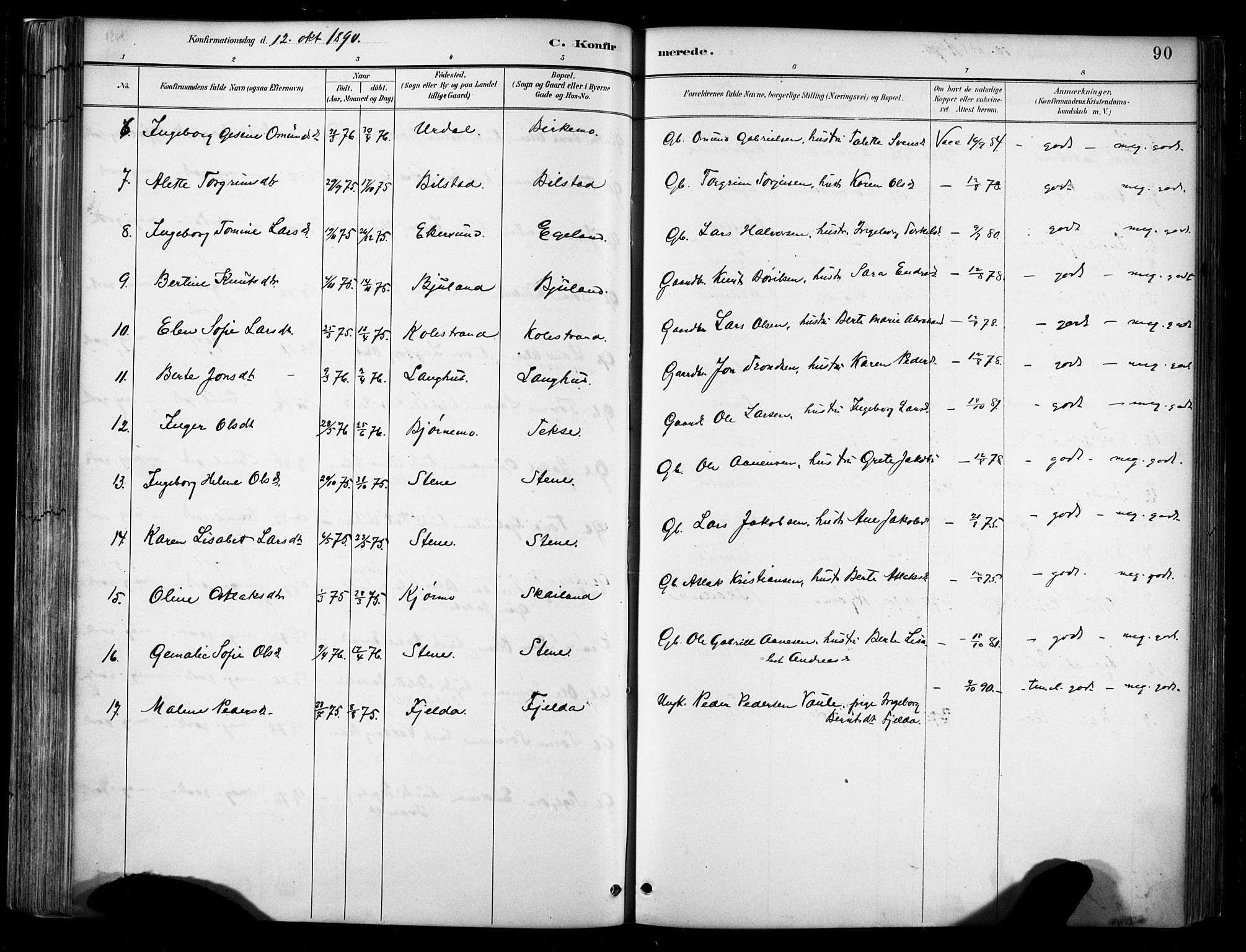 Lund sokneprestkontor, AV/SAST-A-101809/S06/L0012: Parish register (official) no. A 11, 1887-1921, p. 90