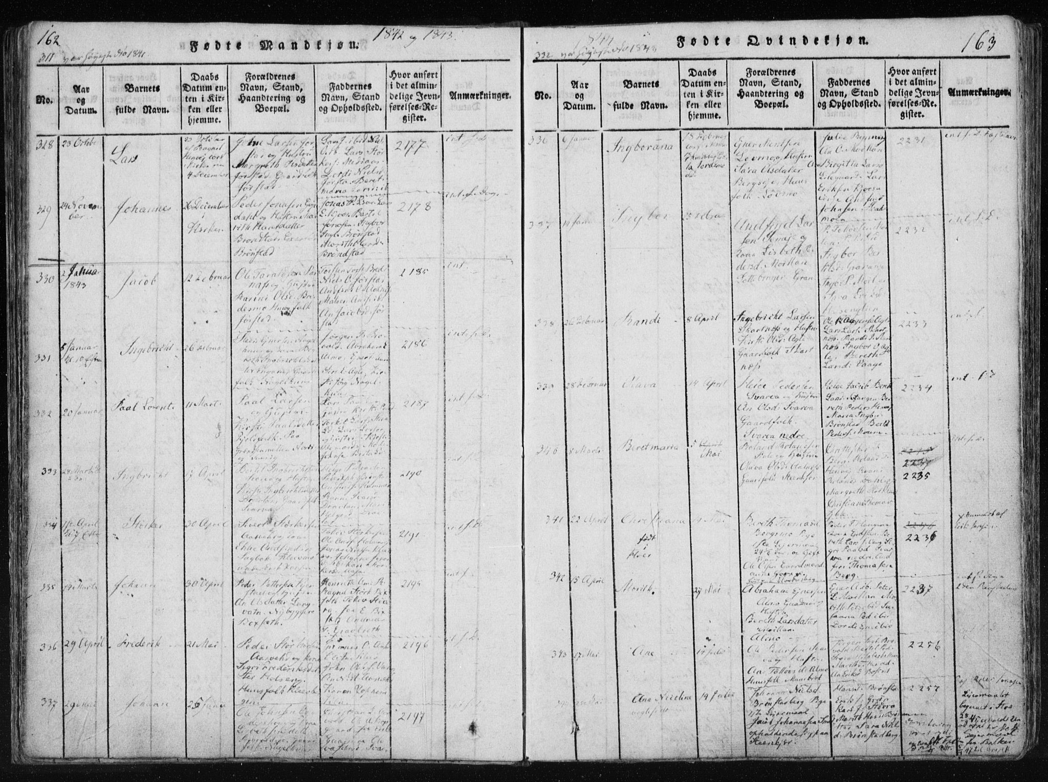 Ministerialprotokoller, klokkerbøker og fødselsregistre - Nord-Trøndelag, SAT/A-1458/749/L0469: Parish register (official) no. 749A03, 1817-1857, p. 162-163