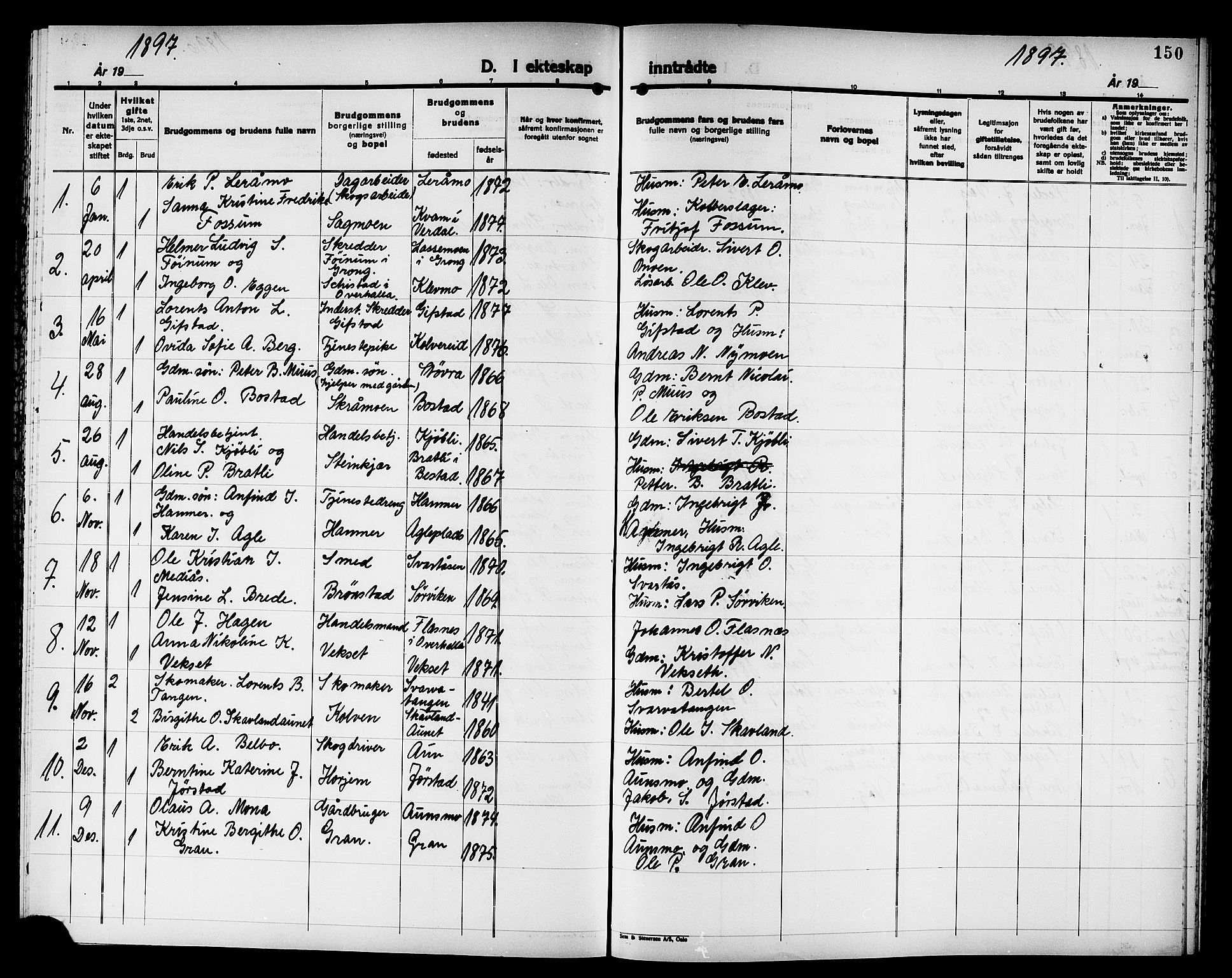 Ministerialprotokoller, klokkerbøker og fødselsregistre - Nord-Trøndelag, SAT/A-1458/749/L0487: Parish register (official) no. 749D03, 1887-1902, p. 150