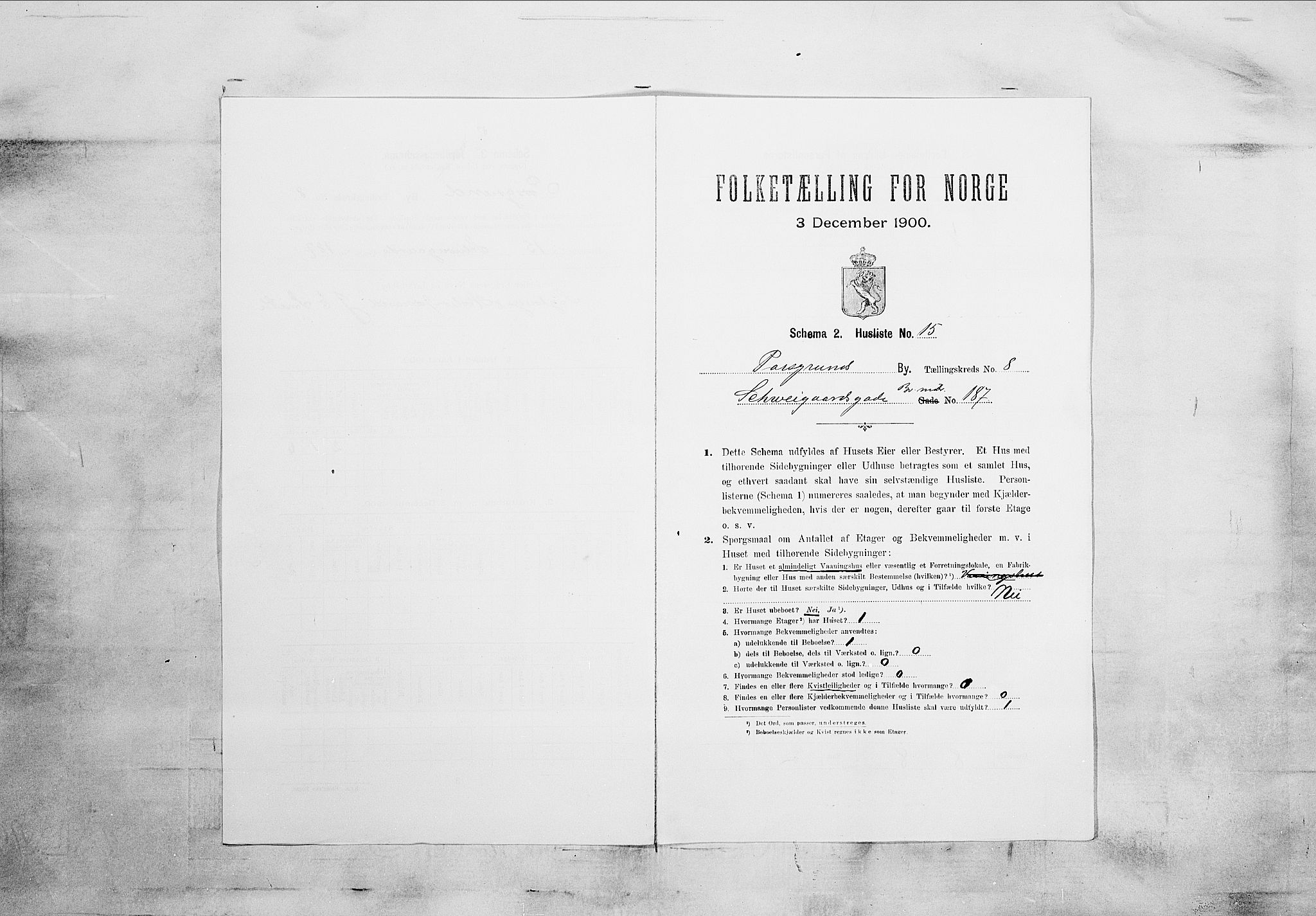 SAKO, 1900 census for Porsgrunn, 1900, p. 1221