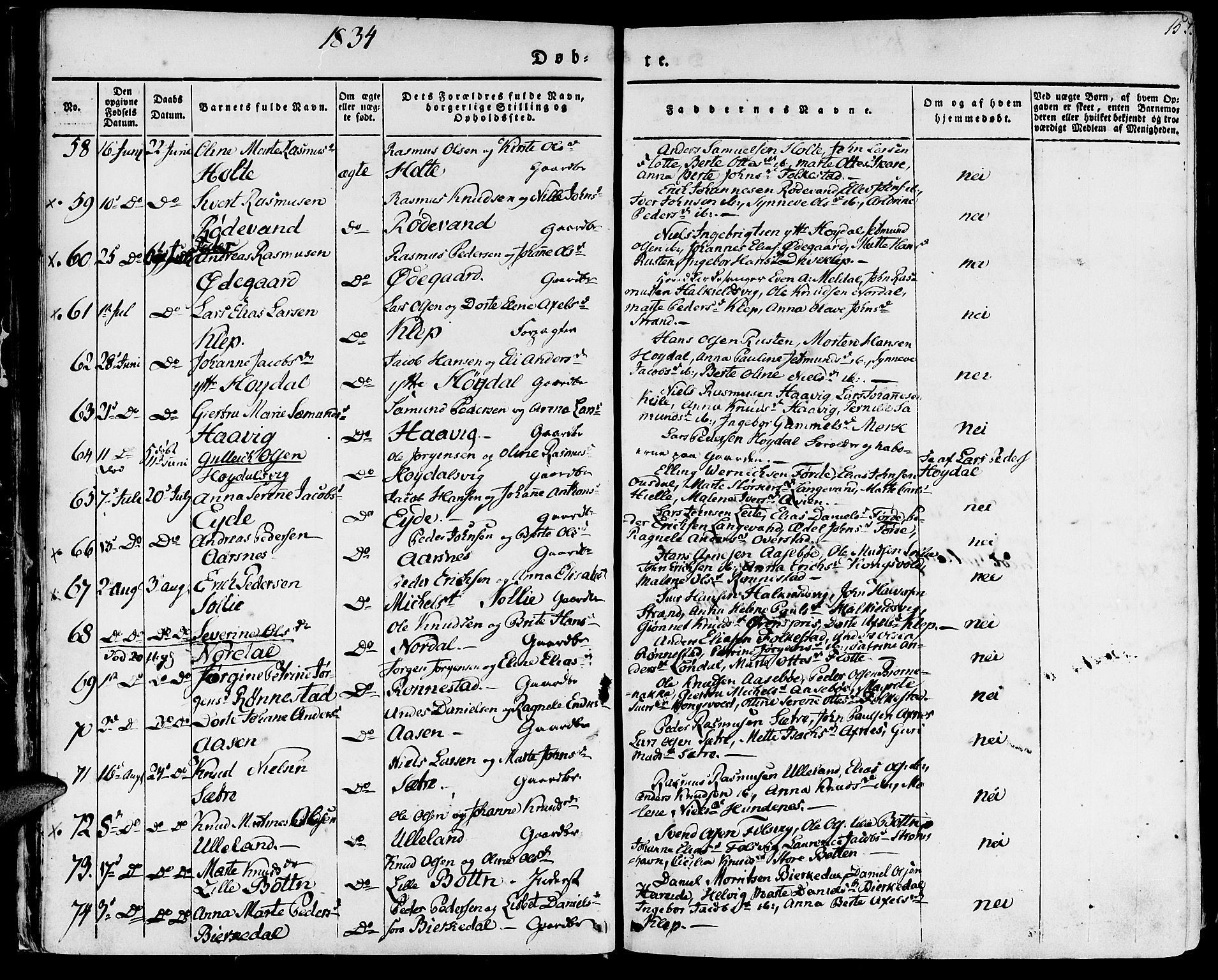Ministerialprotokoller, klokkerbøker og fødselsregistre - Møre og Romsdal, SAT/A-1454/511/L0139: Parish register (official) no. 511A06, 1831-1850, p. 15