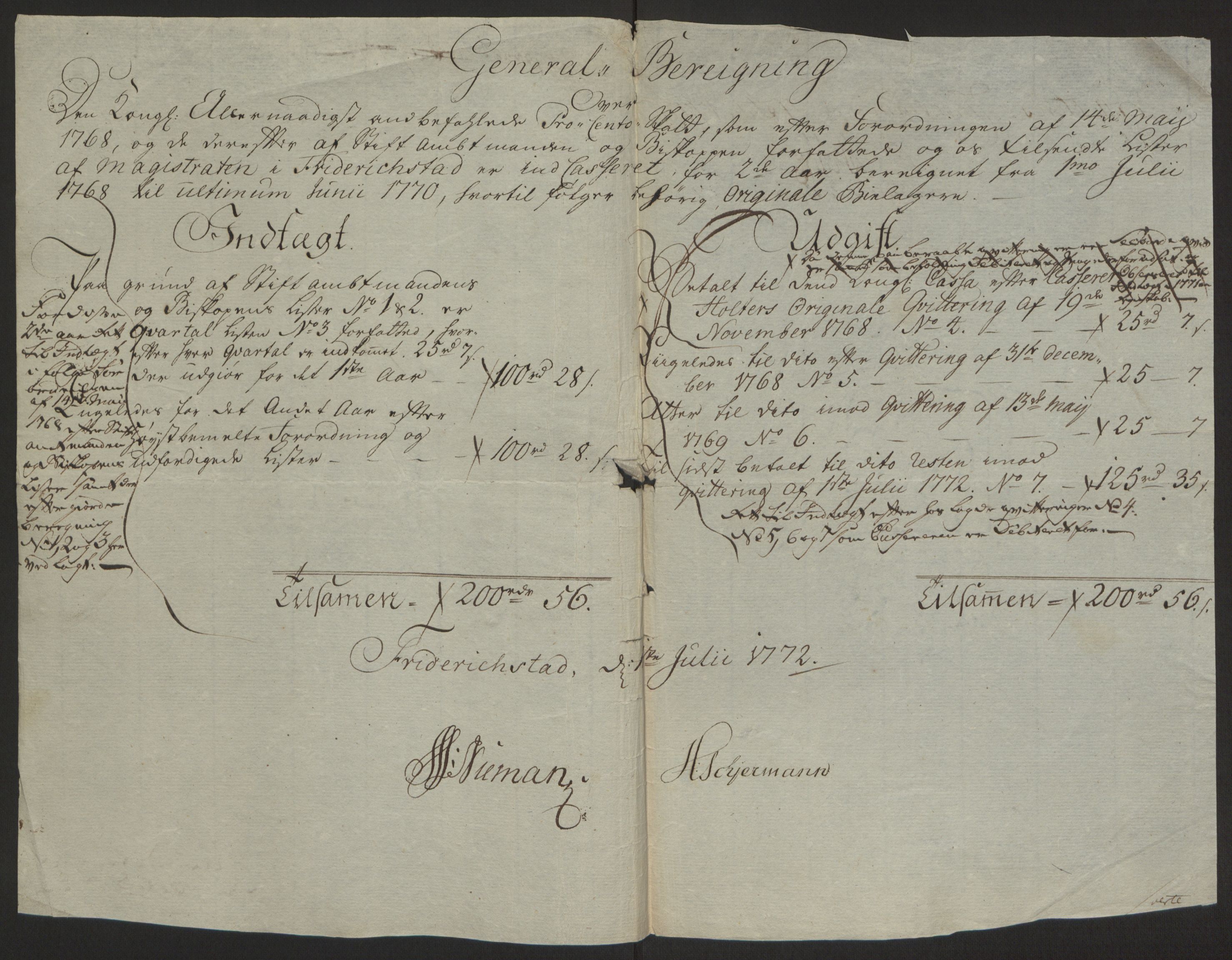 Rentekammeret inntil 1814, Reviderte regnskaper, Byregnskaper, RA/EA-4066/R/Rb/L0029/0001: [B3] Kontribusjonsregnskap / Ekstraskatt, 1762-1772, p. 492