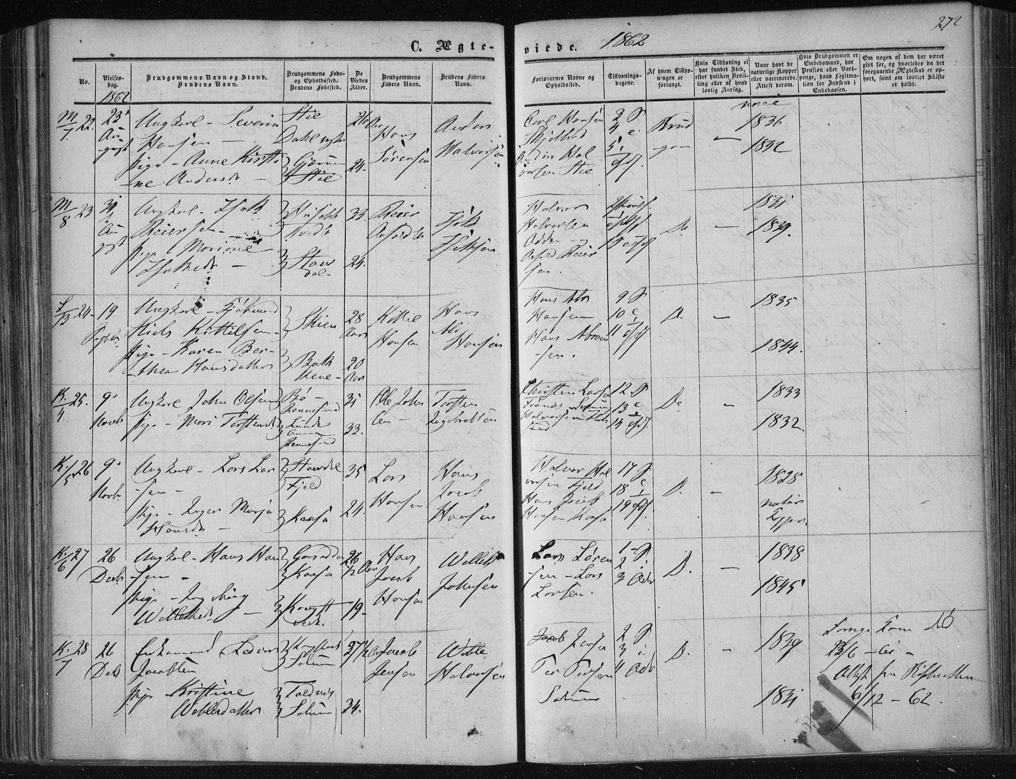 Solum kirkebøker, SAKO/A-306/F/Fa/L0007: Parish register (official) no. I 7, 1856-1864, p. 272