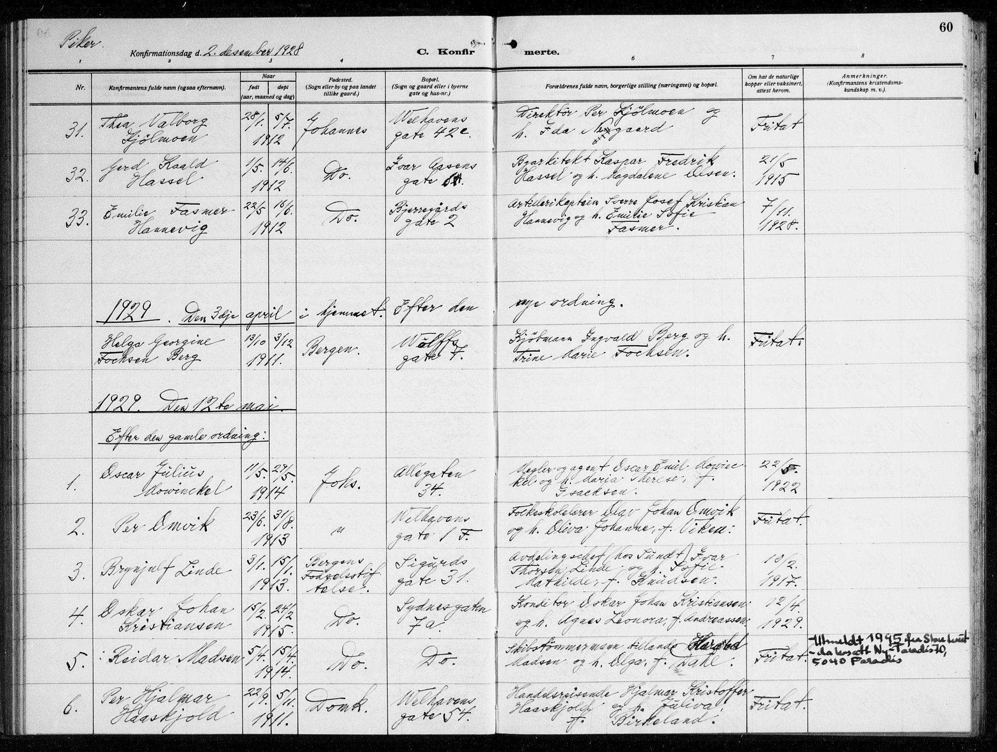 Johanneskirken sokneprestembete, SAB/A-76001/H/Haa/L0010: Parish register (official) no. C 3, 1925-1935, p. 60