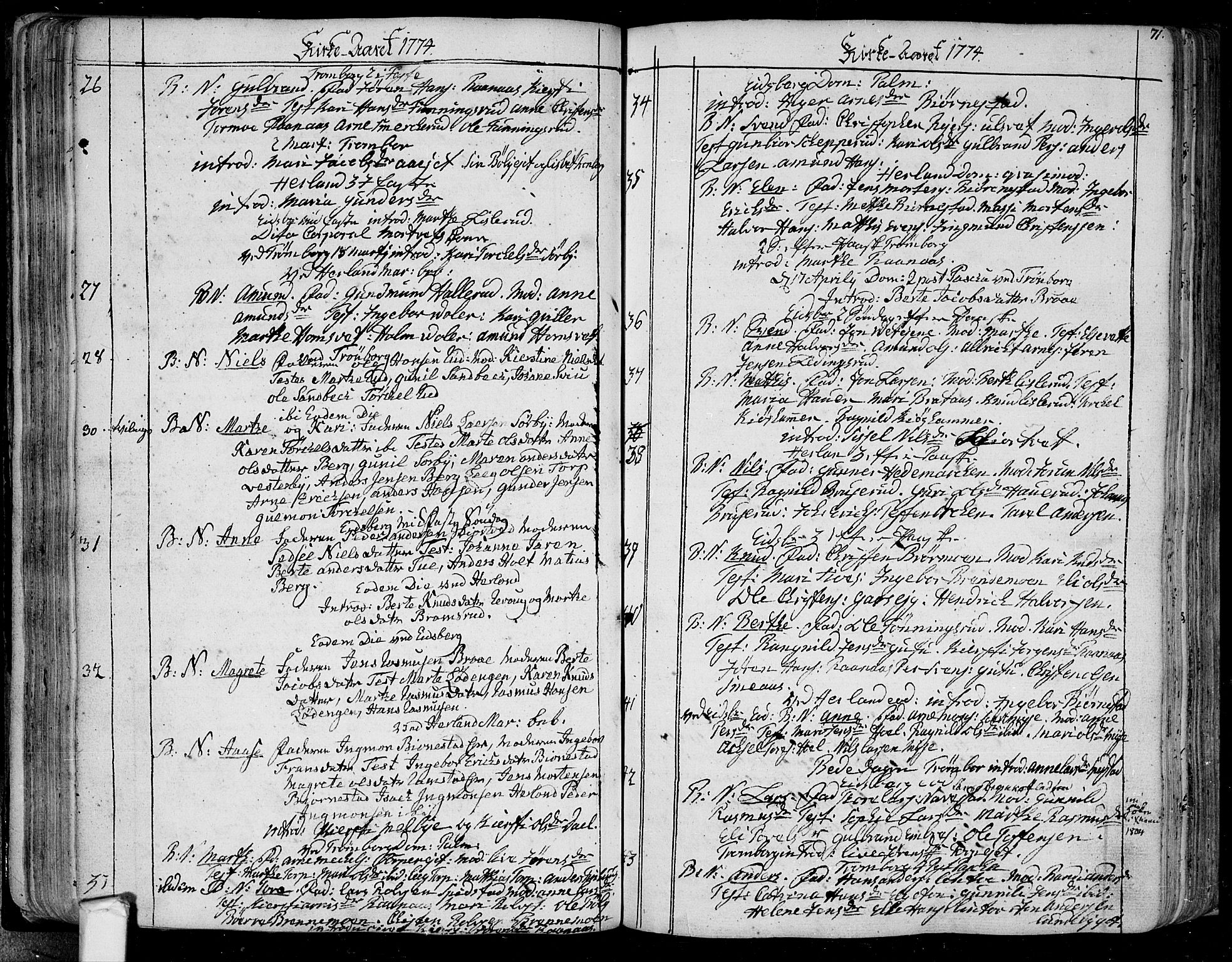 Eidsberg prestekontor Kirkebøker, SAO/A-10905/F/Fa/L0004: Parish register (official) no. I 4, 1759-1788, p. 71