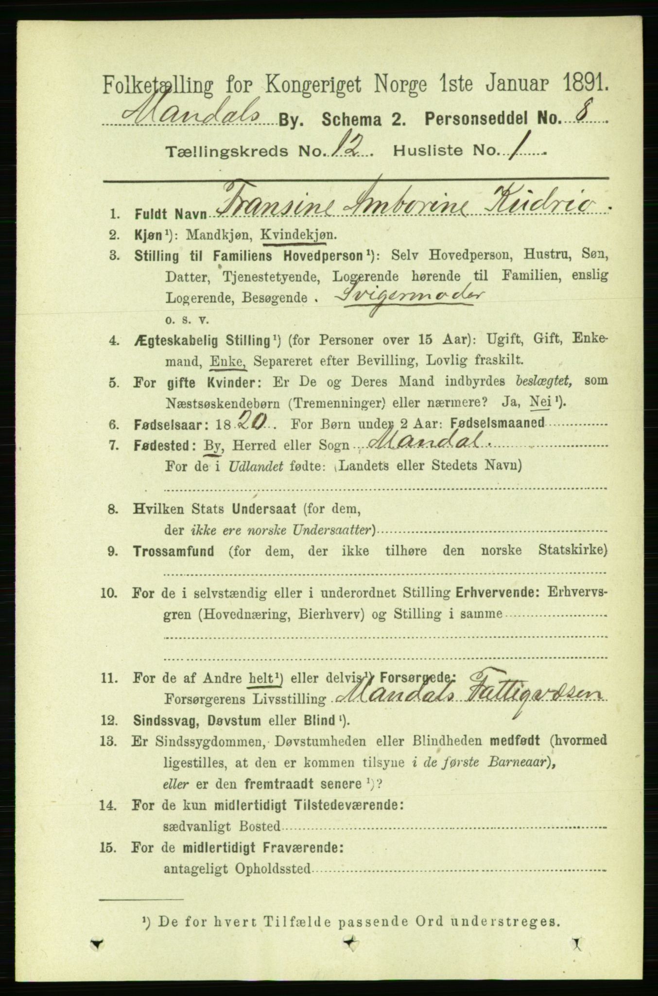 RA, 1891 census for 1002 Mandal, 1891, p. 2897